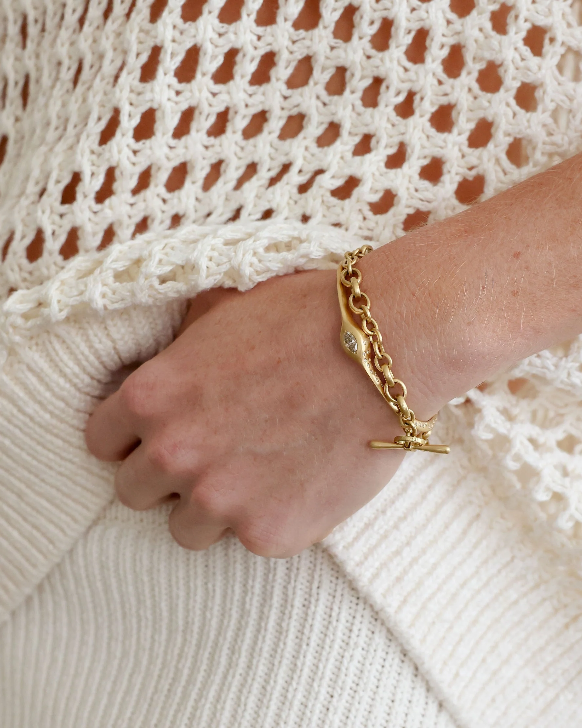Marquise Diamond Cuff | 18k Yellow Gold - Image 4