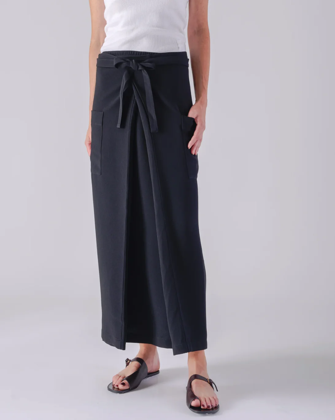 Mina Double Wrap Skirt | Black - Image 2