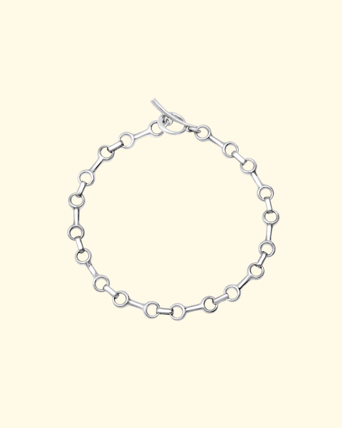Mini Double Beam Chain Bracelet With Tusk Clasp | Sterling Silver
