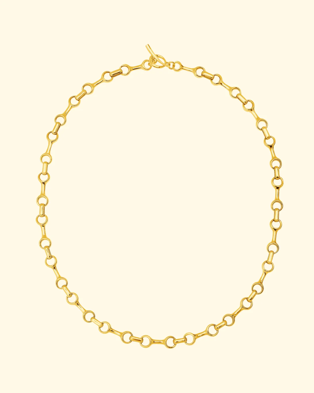 15mm Mini Double Beam Chain Necklace | Yellow Gold Plated - Image 3