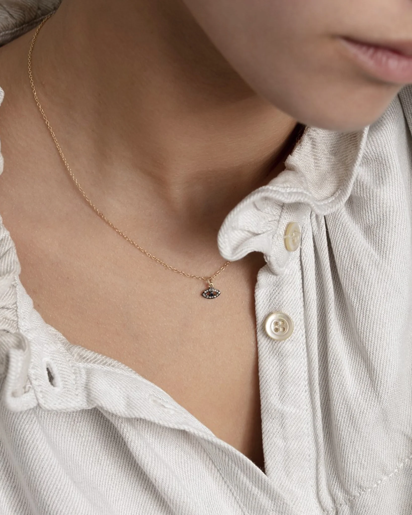 Mini Pho Eye Necklace | 24k Yellow Gold Vermeil - Image 2