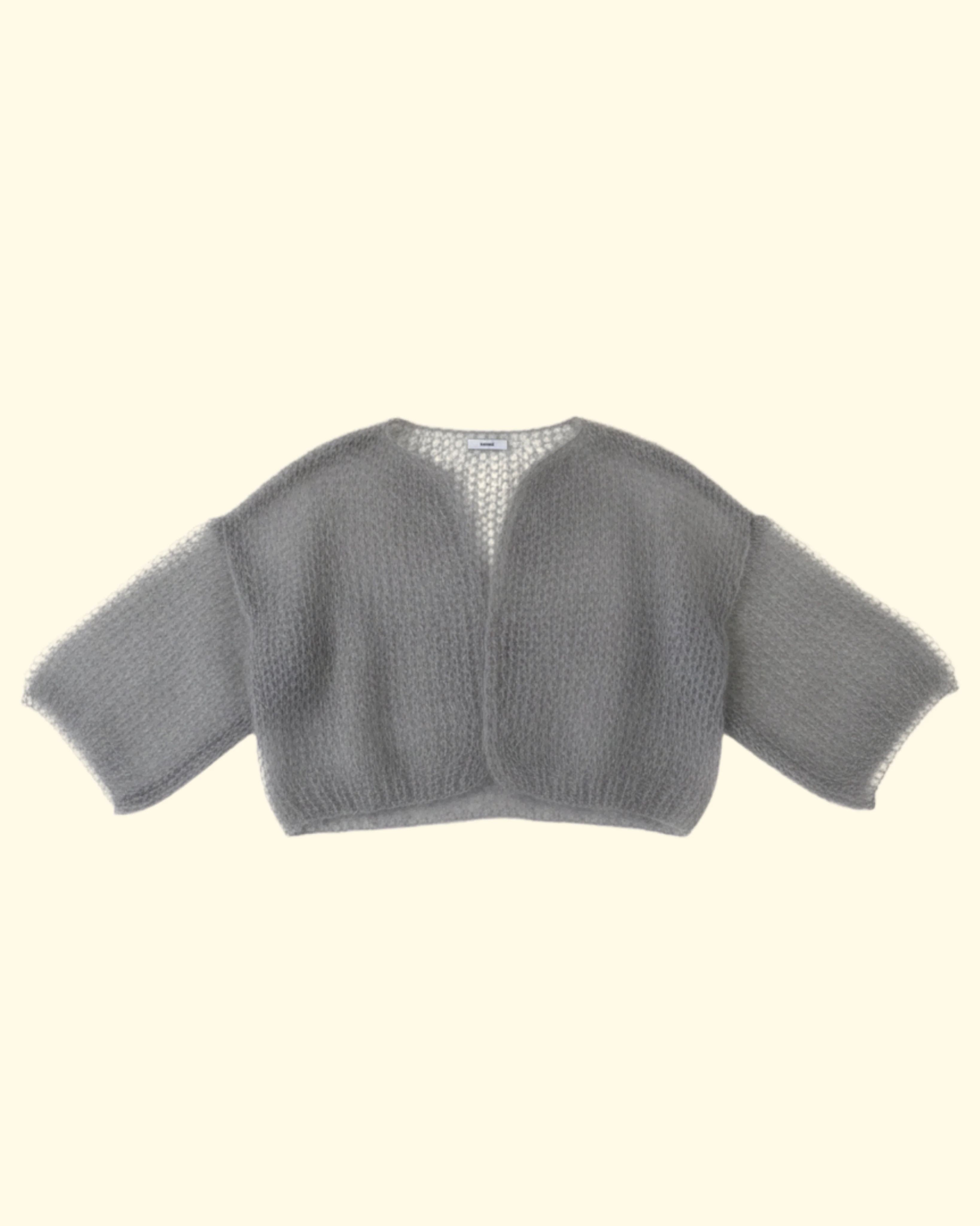 Mohair Light Short Sleeve Cardigan | Concrete
