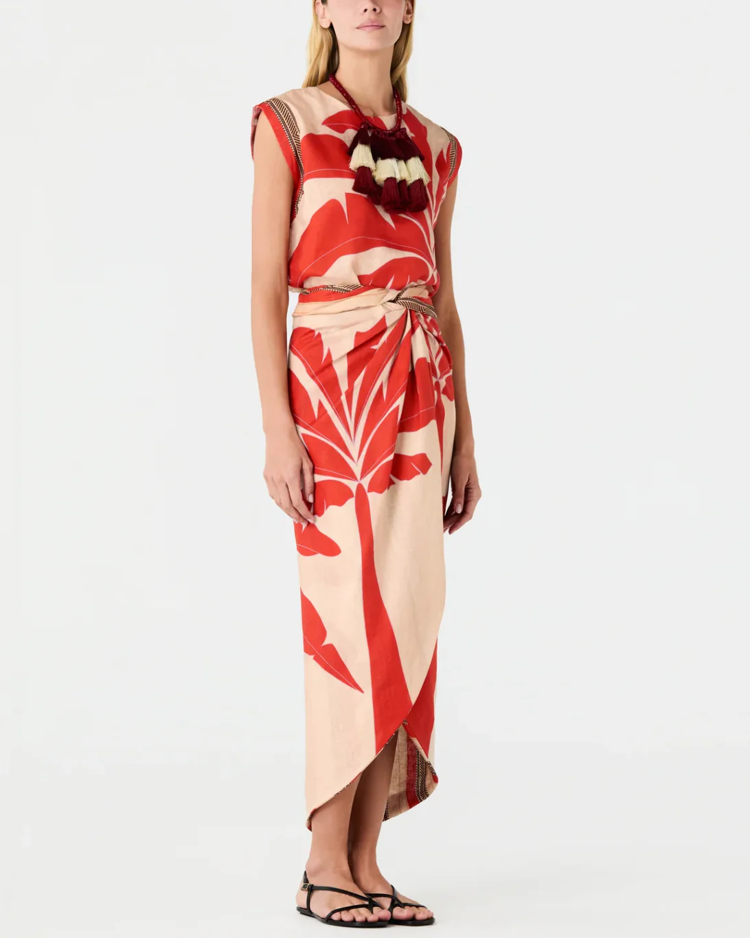 Montera Linen Top | Orange Palms - Image 3