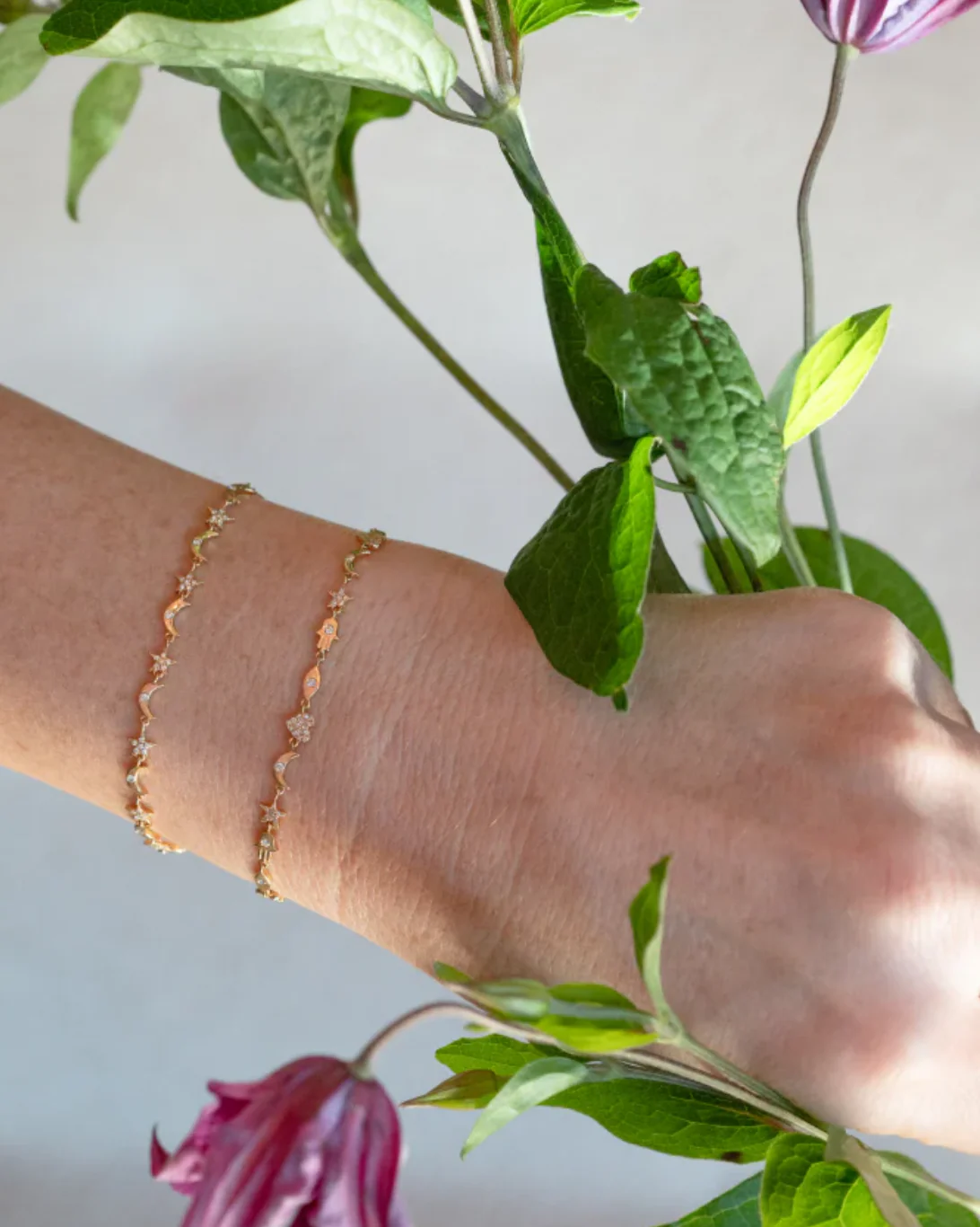 Moon and Star Bracelet | 14k Yellow Gold - Image 2