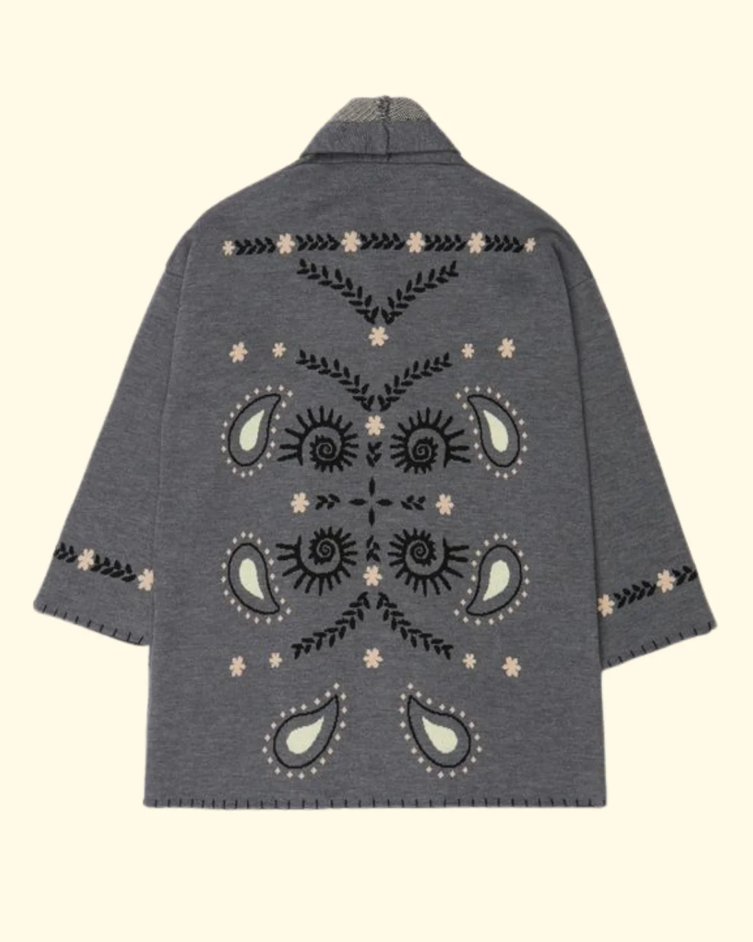 Multi Spiral Kimono Cardigan | Grey - Image 5