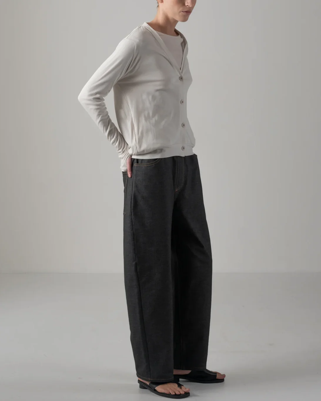 Nadine Raglan Cardigan | Ice Grey - Image 2