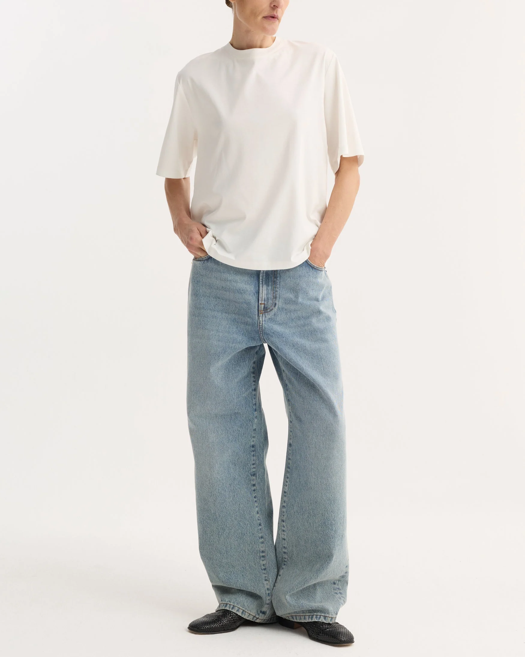 Oversized Cotton Silk T-Shirt | Off White - Image 2