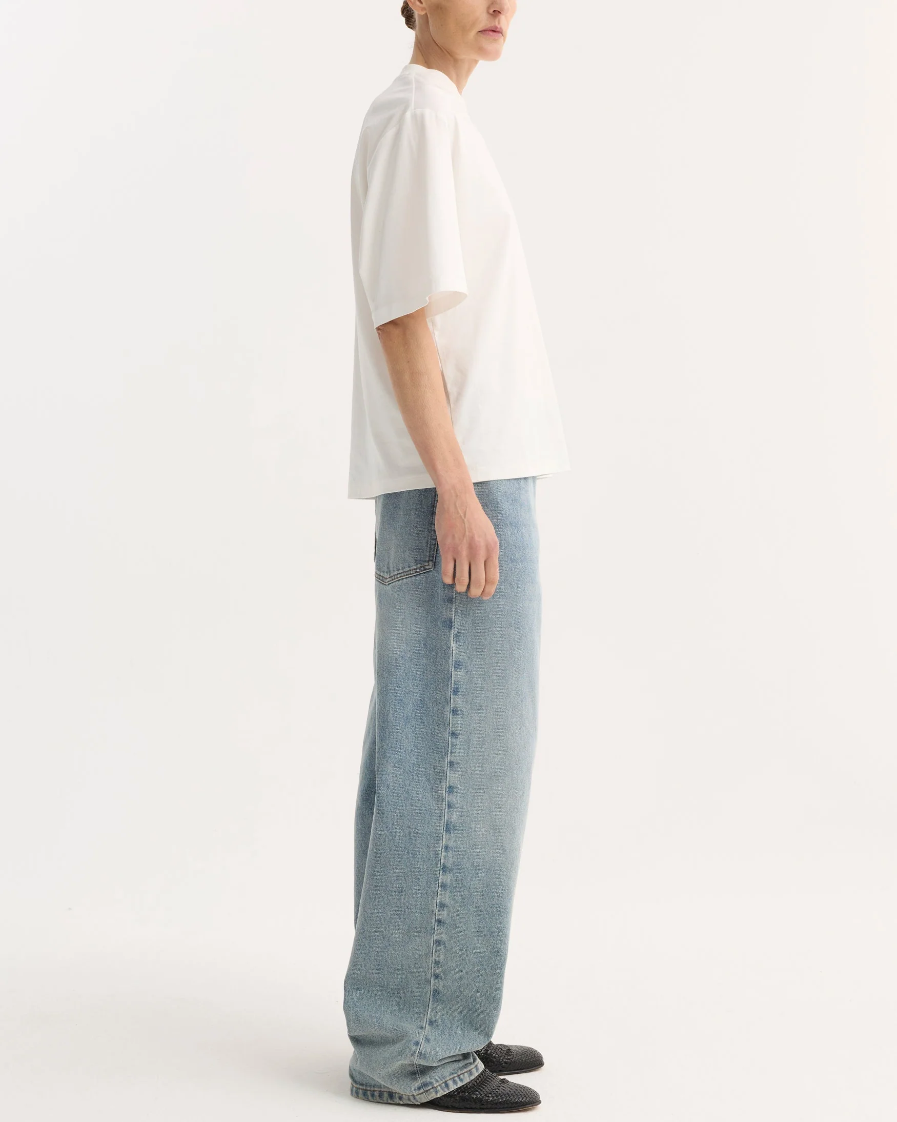 Oversized Cotton Silk T-Shirt | Off White - Image 6