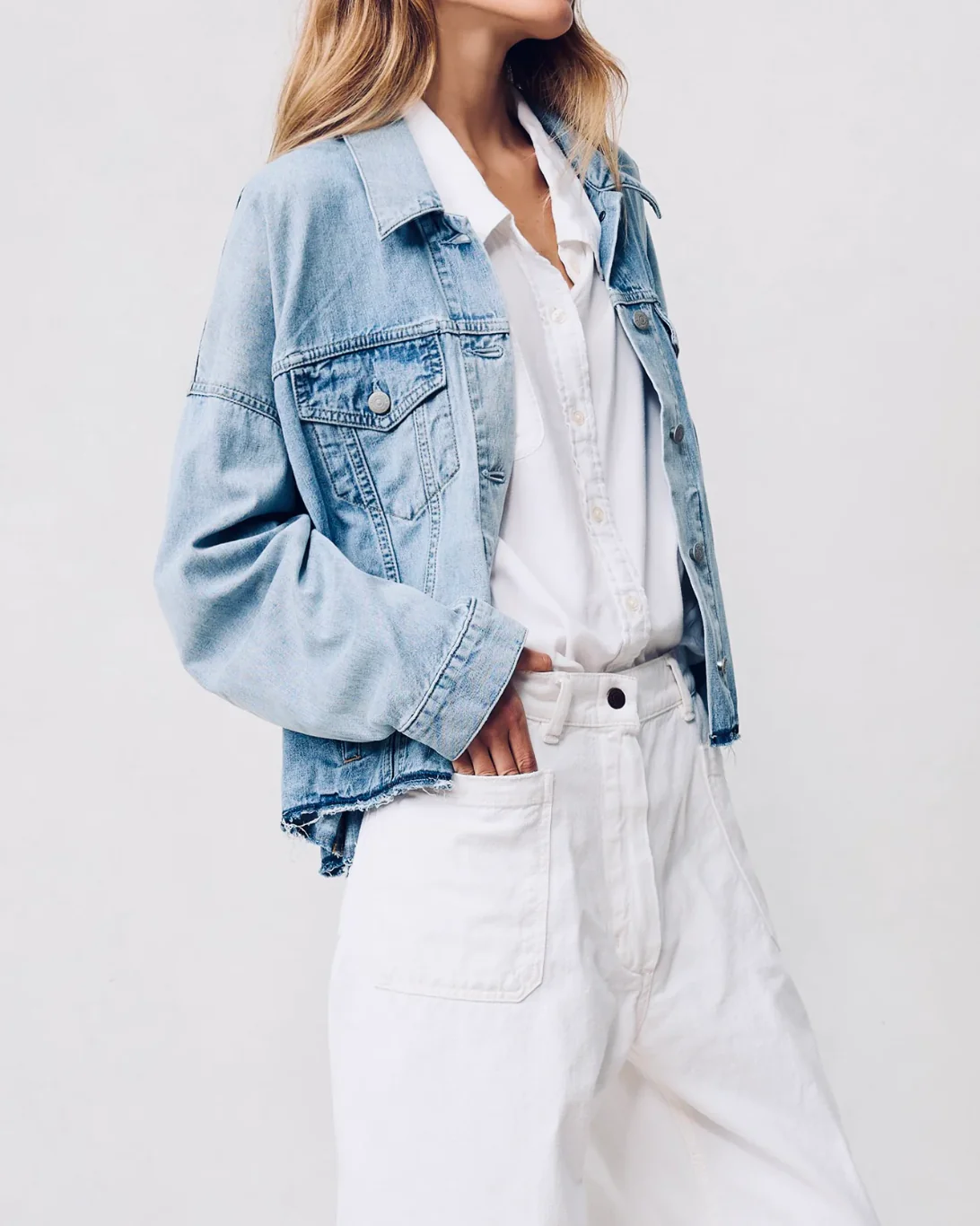 Oversized Trucker Jacket | Blue - Image 2