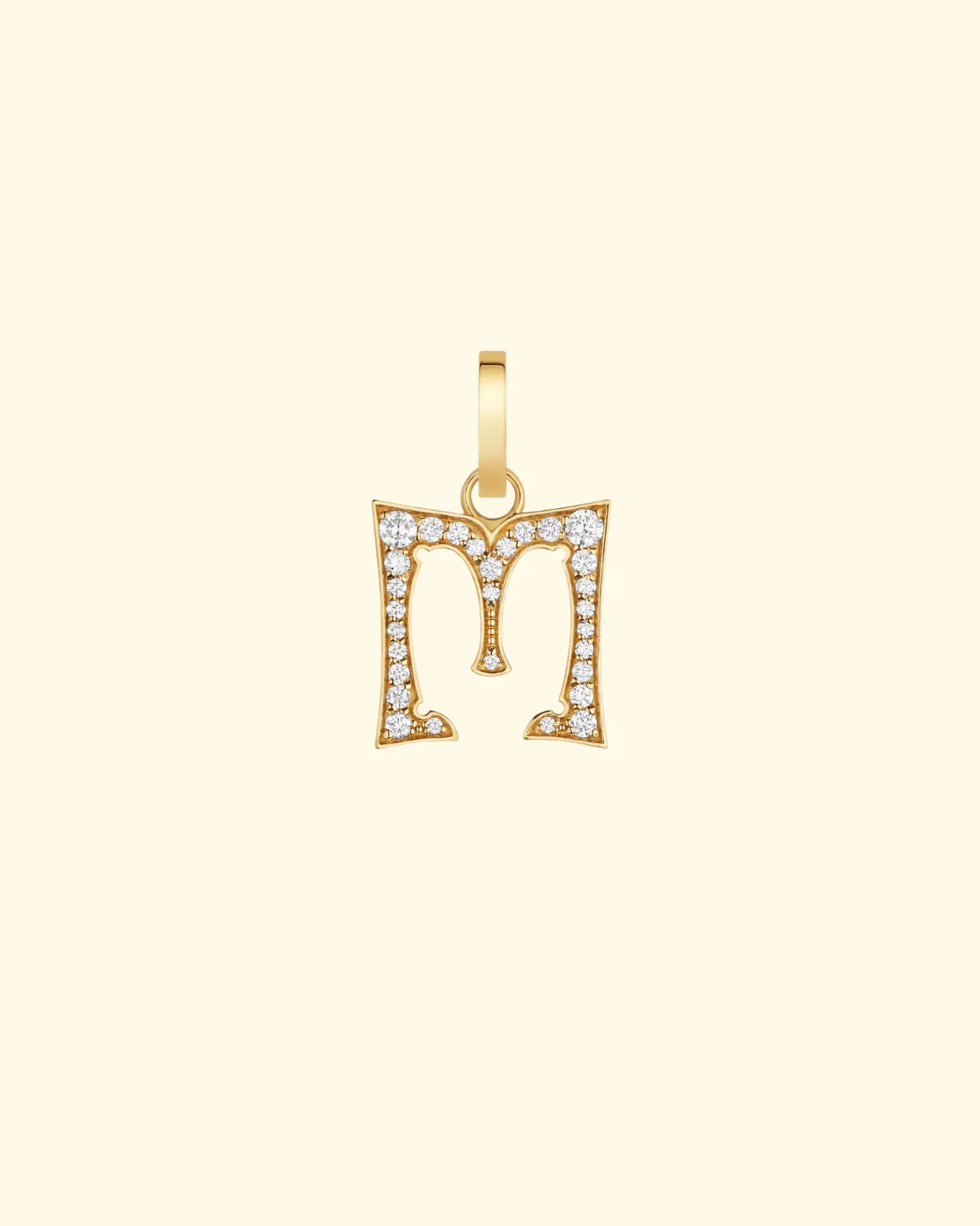 Paved Big Letter Pendant | M