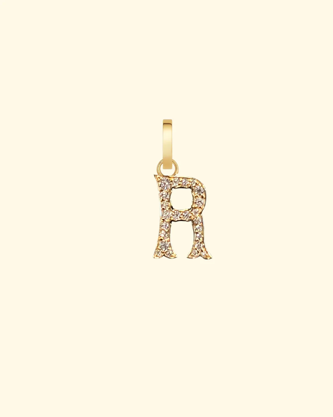 Paved Big Letter Pendant | R