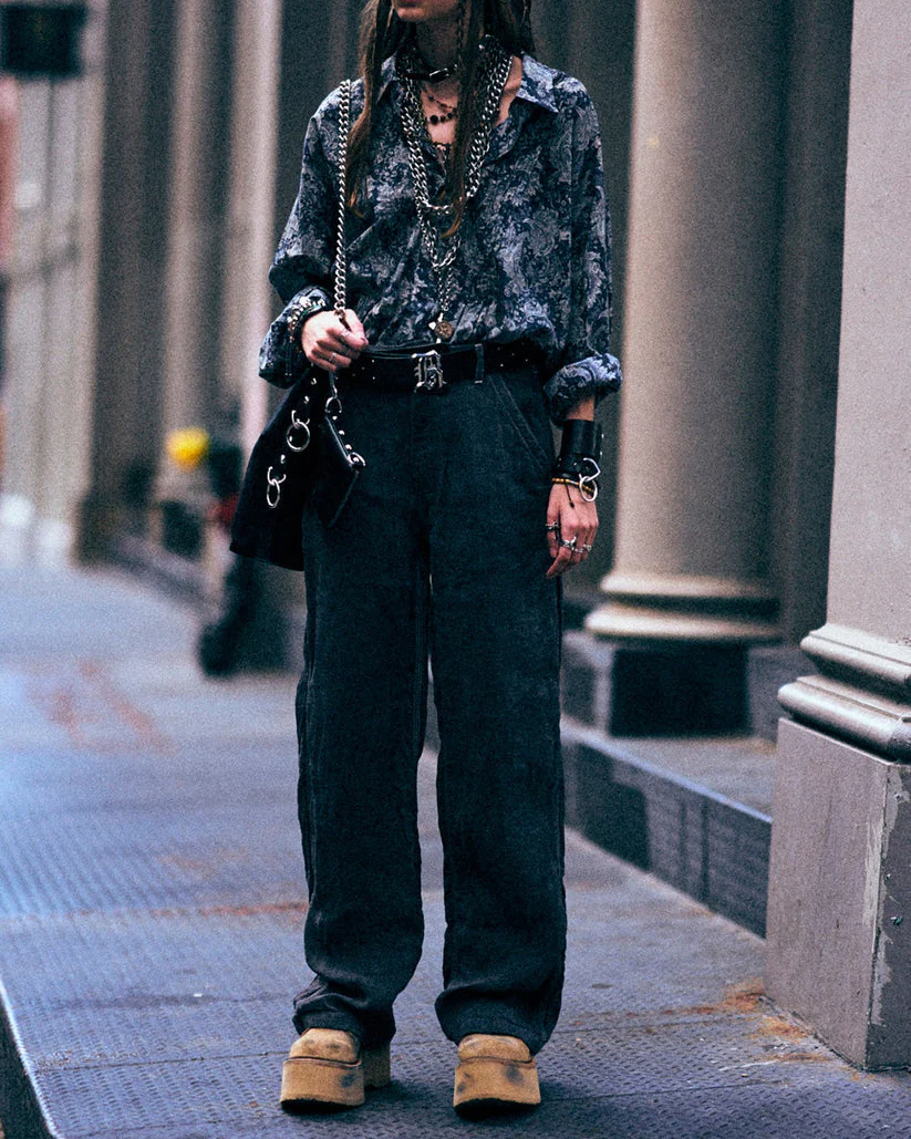 Pin Tuck Drop Neck Shirt | Indigo - Image 2