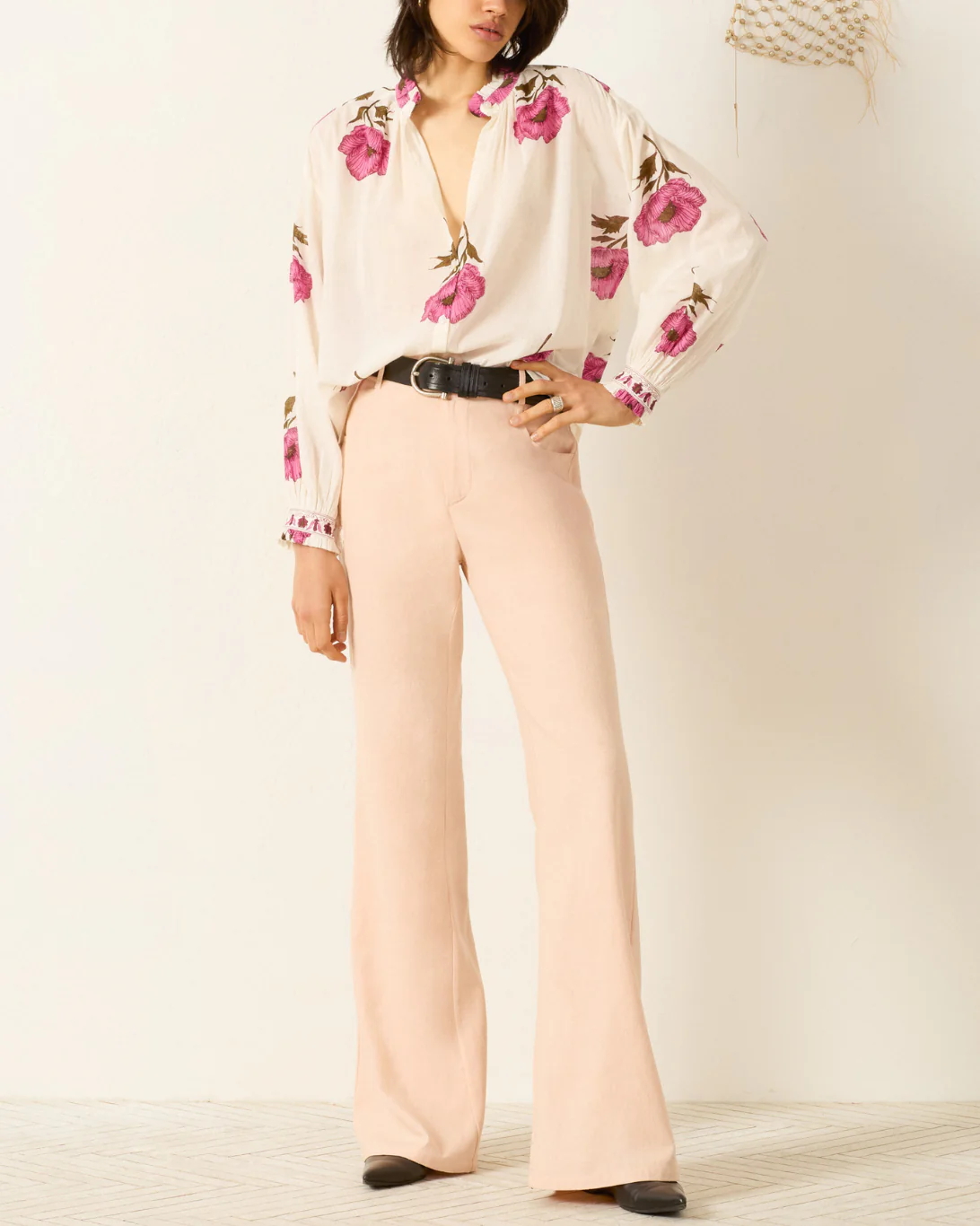 Poet Fuchsia Poppy Blouse | Off-White - Image 3