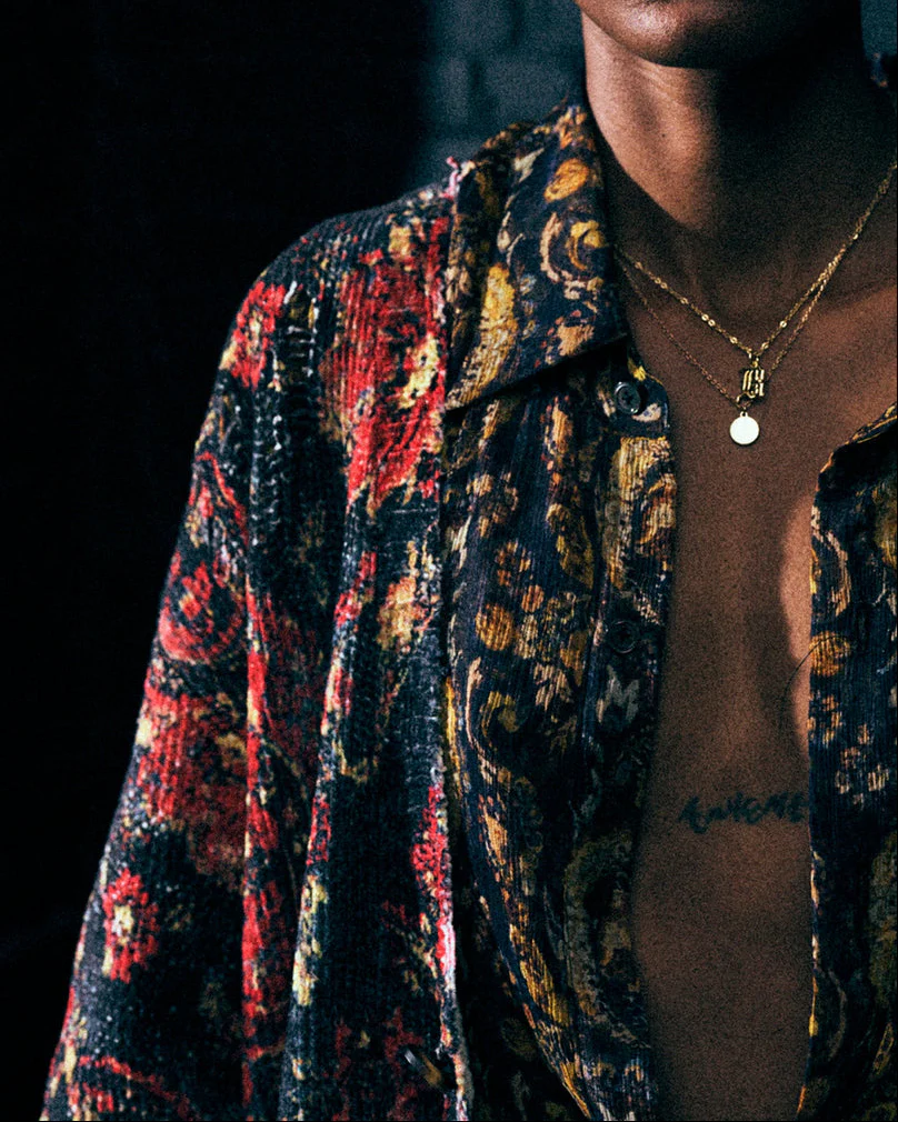 Printed Boyfriend Cardigan | Black/Red - Image 3