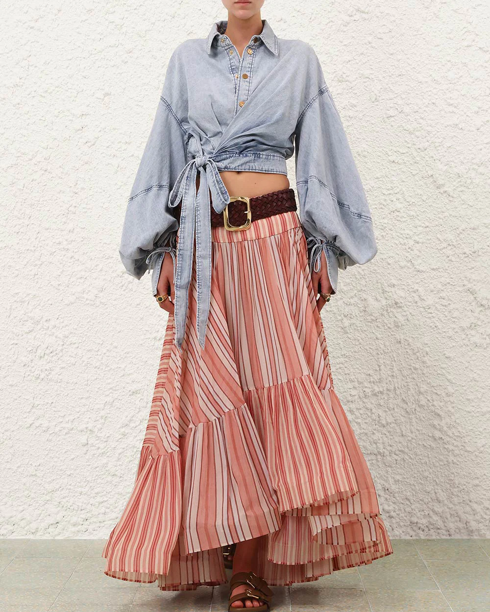 Rebellion Bohemian Midi Skirt | Red Stripe - Image 3