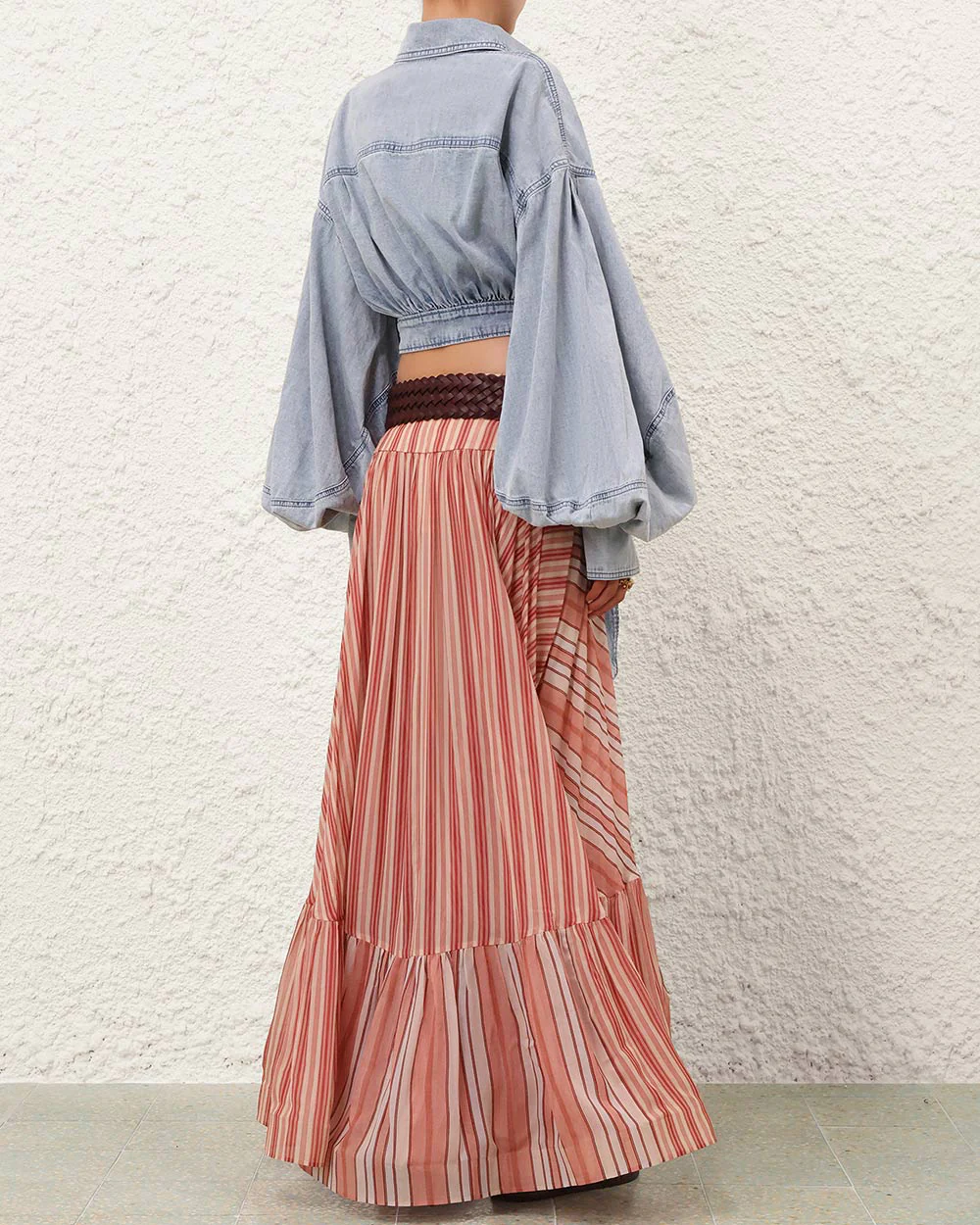 Rebellion Bohemian Midi Skirt | Red Stripe - Image 5