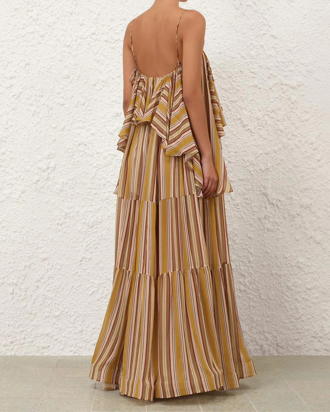 Rebellion Bohemian Slip Dress | Mustard Stripe - Image 3