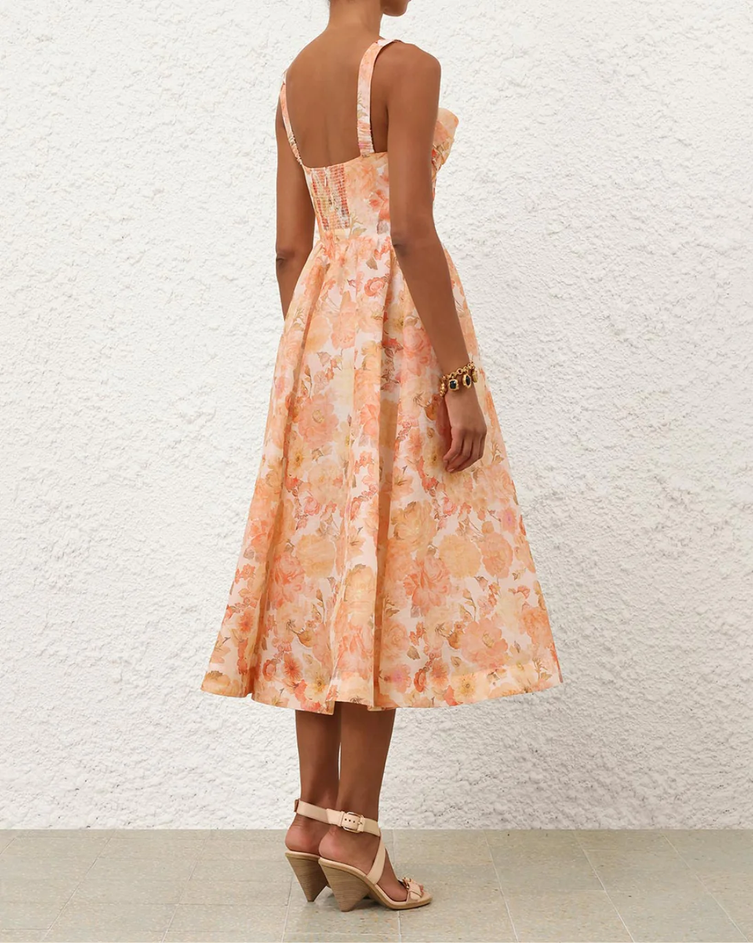 Rebellion Drape Midi Dress | Golden Bloom - Image 4