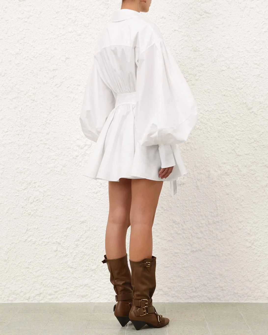 Rebellion Poplin Mini Dress | Ivory - Image 4