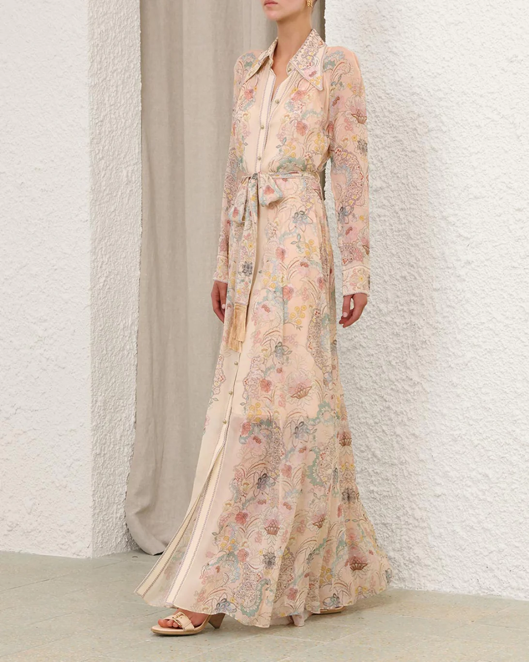 Rebellion Pussybow Shirt Dress | Pink Floral - Image 3