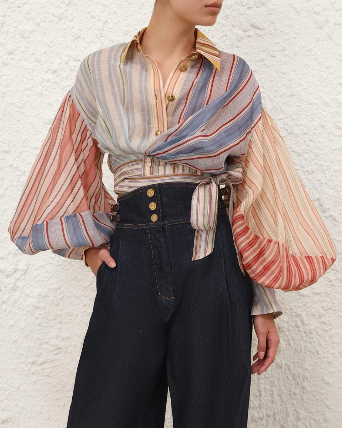 Rebellion Striped Blouse | Spliced Stripes - Image 2