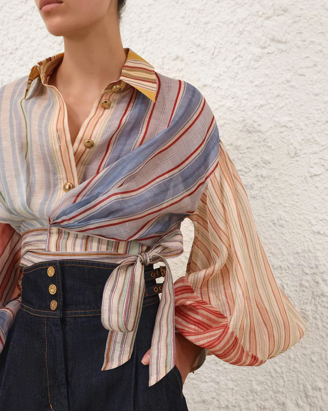 Rebellion Striped Blouse | Spliced Stripes - Image 5