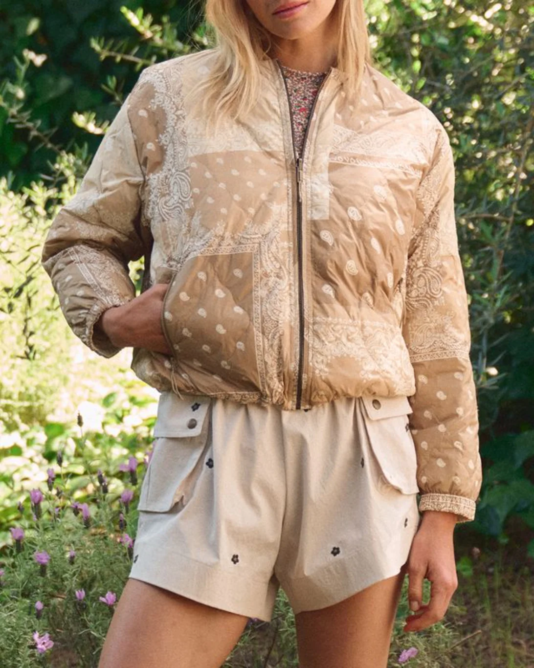 Reversible Ultra Light Puffer | Khaki Bandana - Image 2