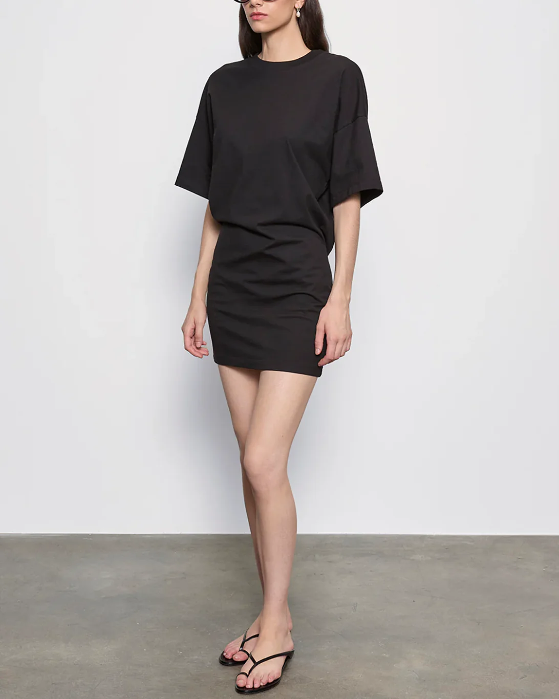 S/S Supima Curve Mini Dress | Black - Image 2