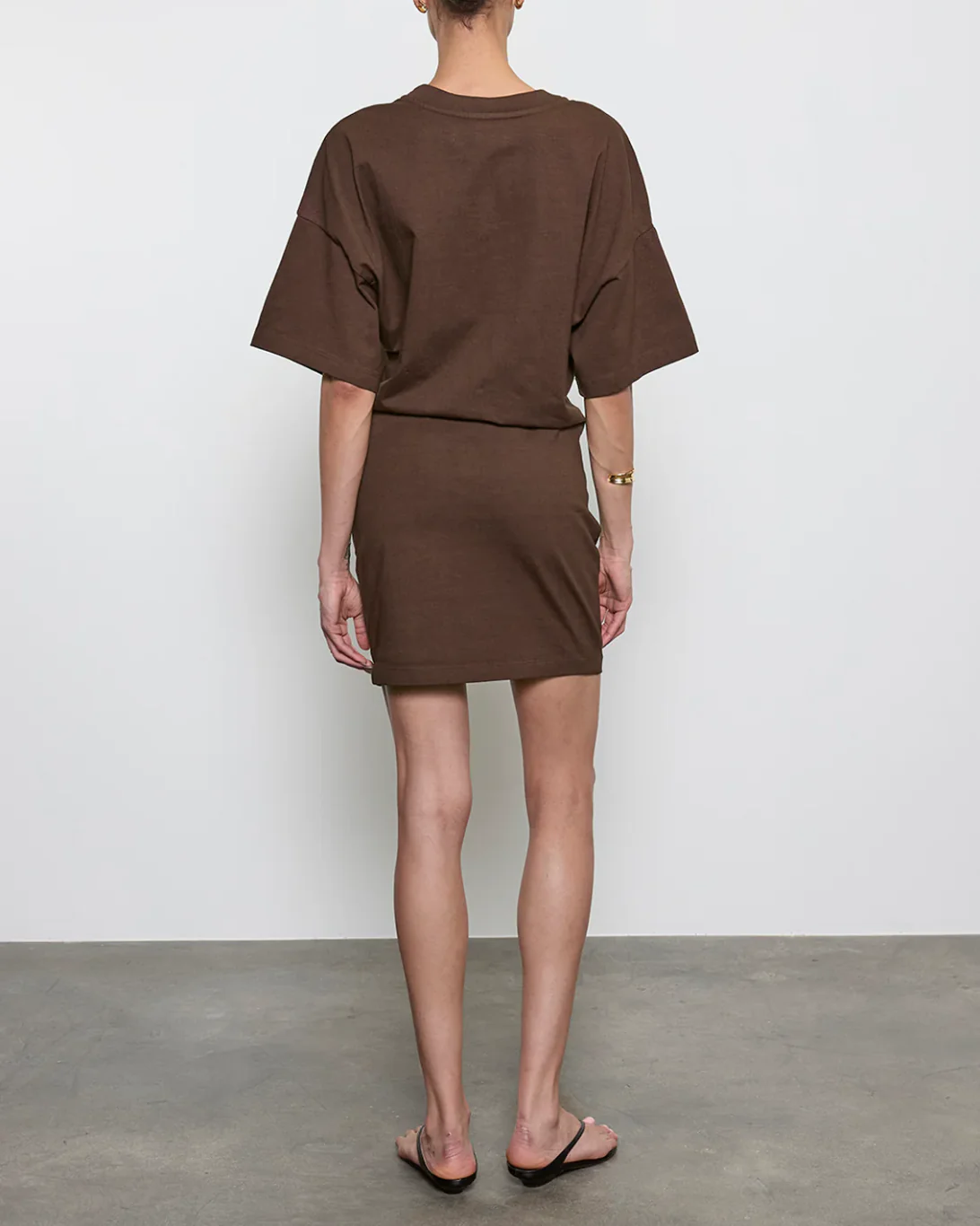 S/S Supima Curve Mini Dress | Chocolate - Image 3