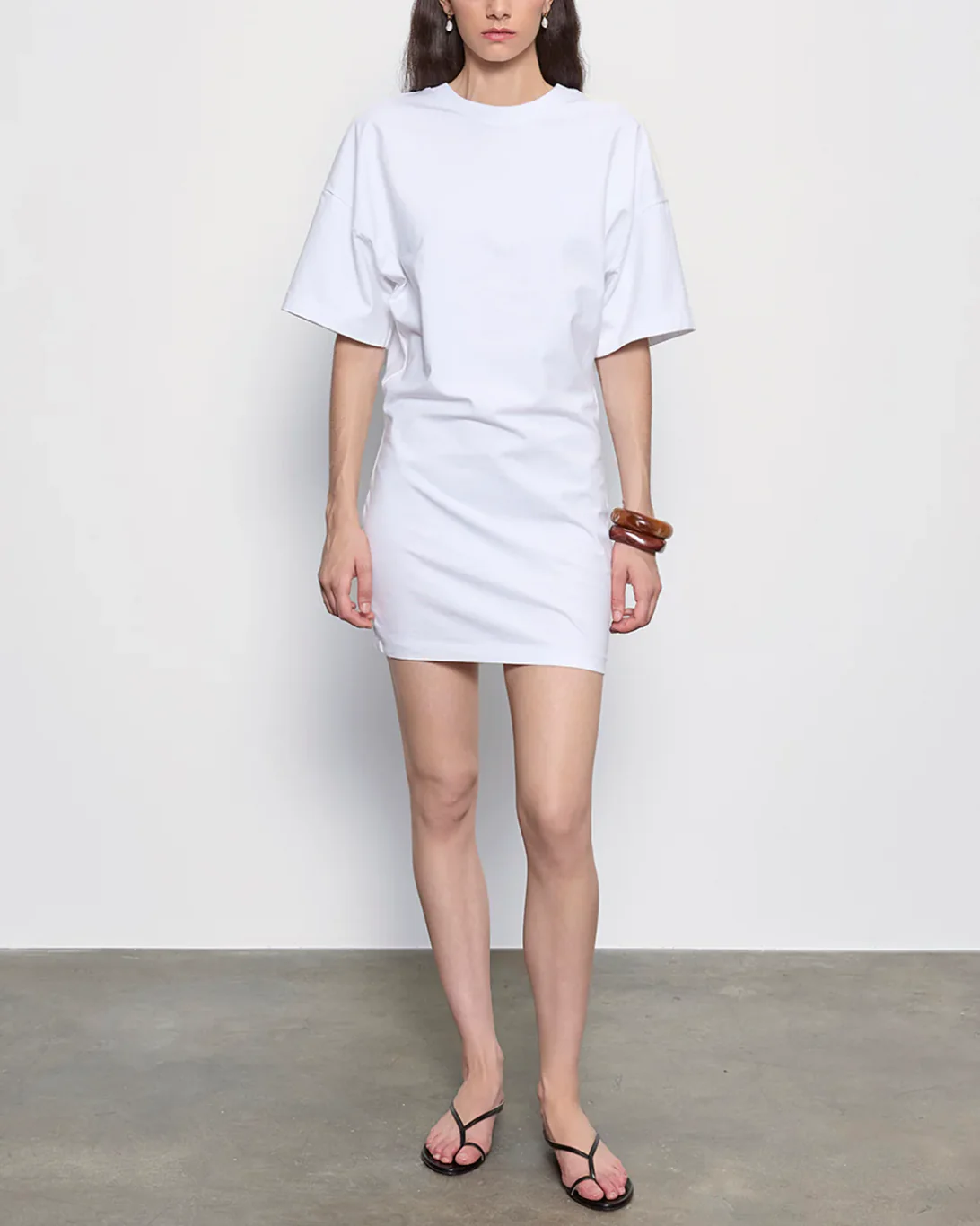 S/S Supima Curve Mini Dress | White - Image 2