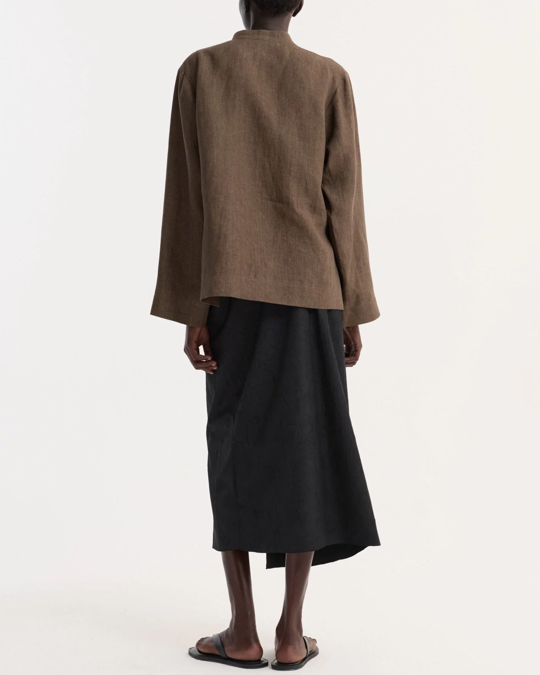 Sarong Textured Skirt | Black - Image 5
