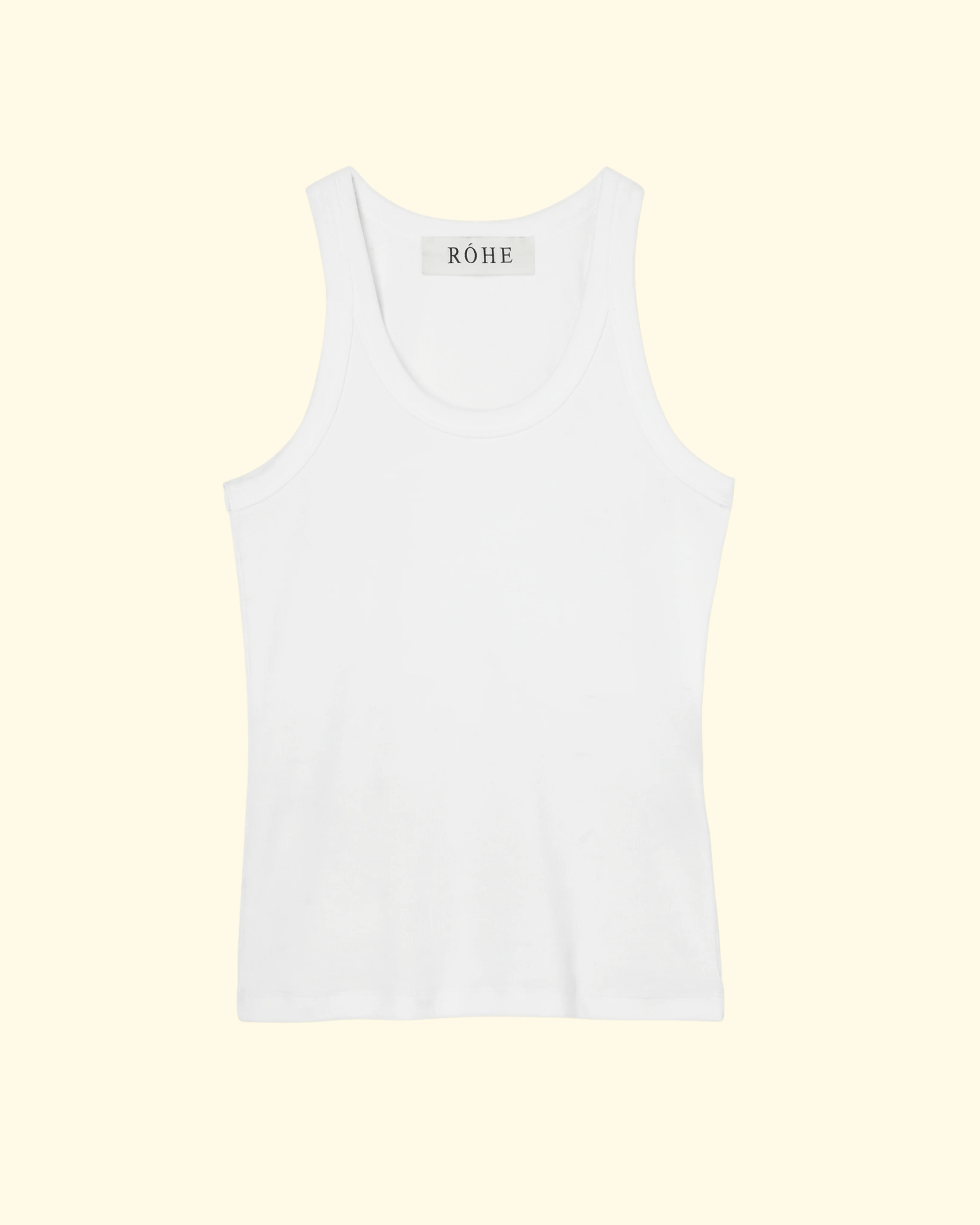 Scoop Neck Rib Top | Optic White