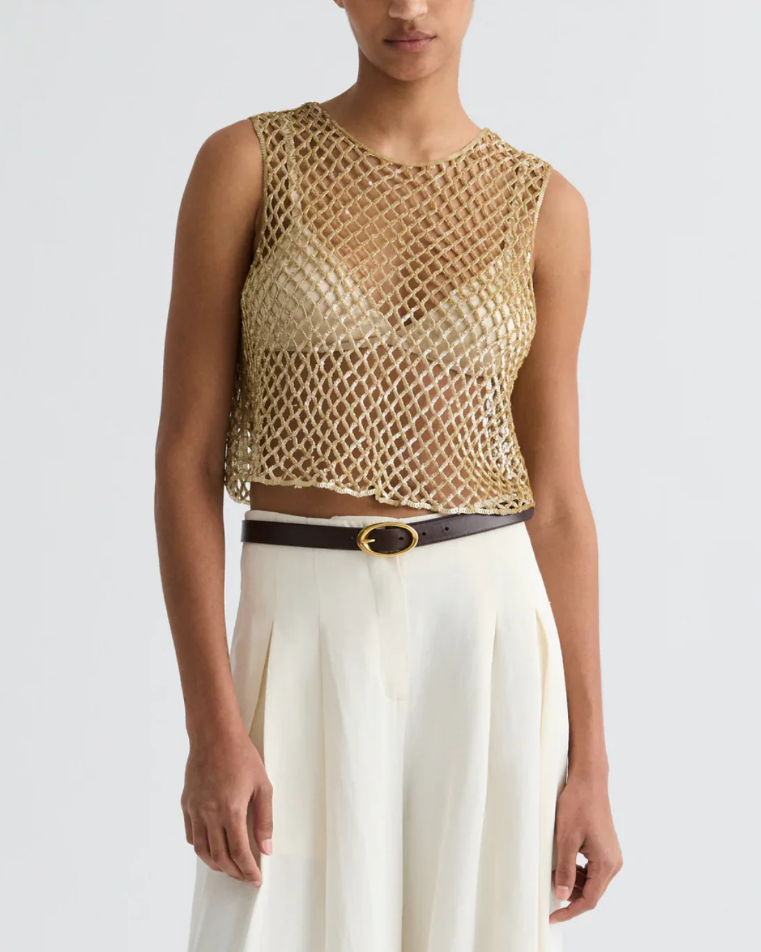 Sequined Muscle Tee | Olive Grey - Image 6