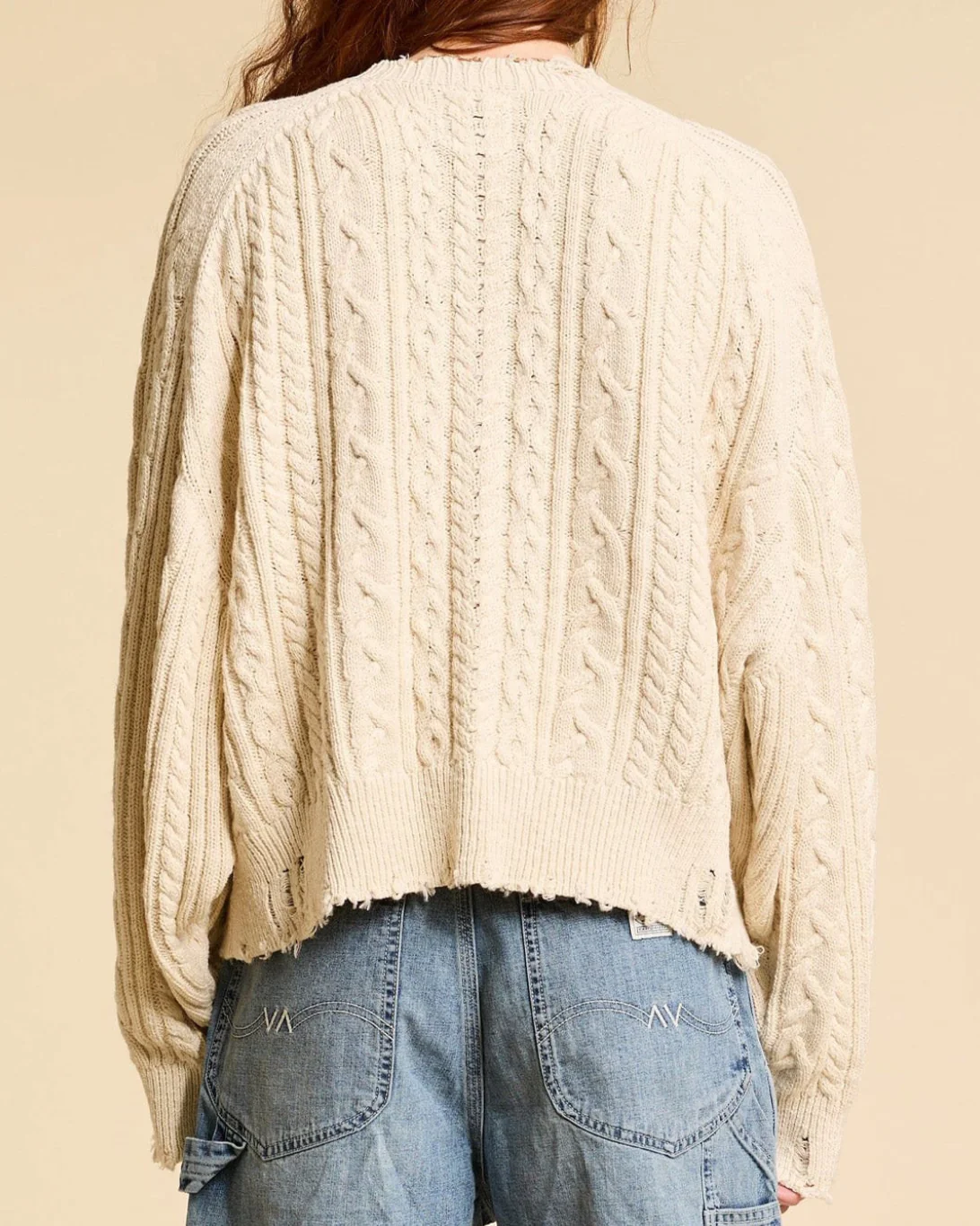 Shadow American Flag Sweater | Ecru Slub - Image 3