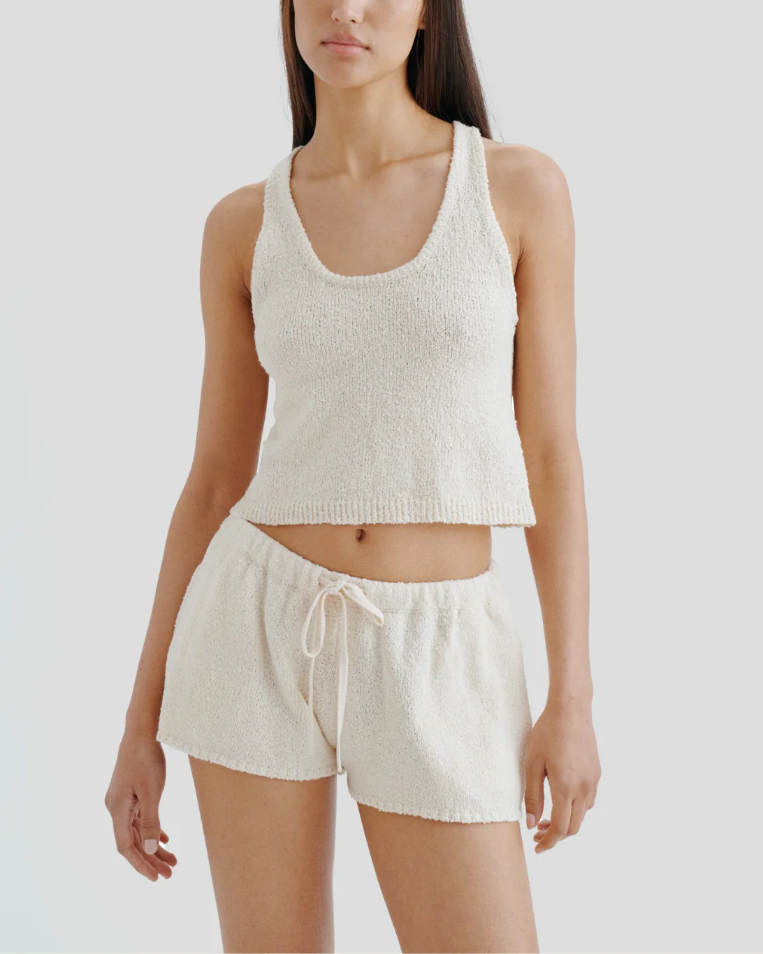Shallis Boucle Cotton Shorts | Ecru - Image 3