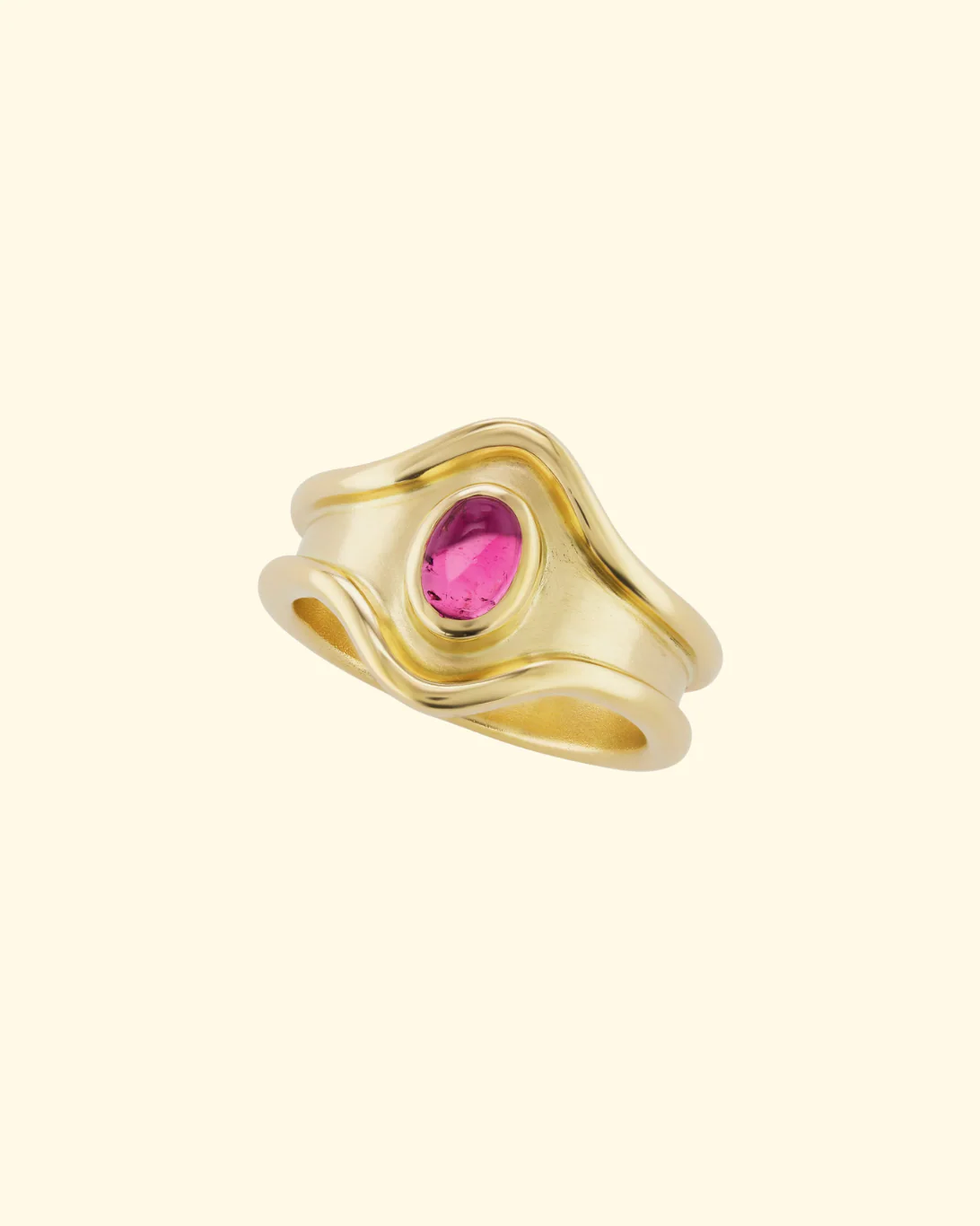 Shelter Island Ring in Rubellite | 18k Yellow Gold - ONLINE ONLY - Image 2