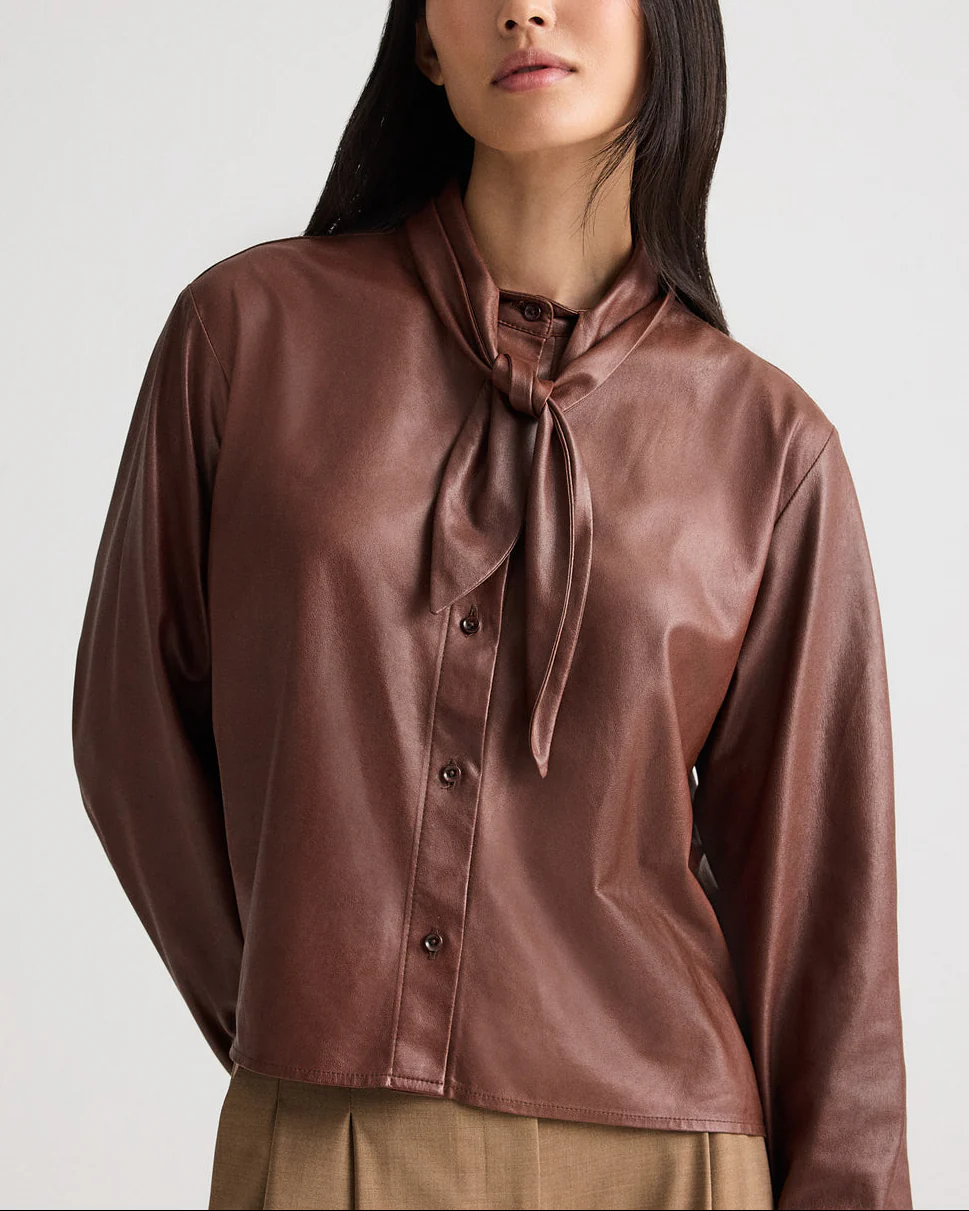 Shirt With Tie Insert | Cigar Leather - Image 2