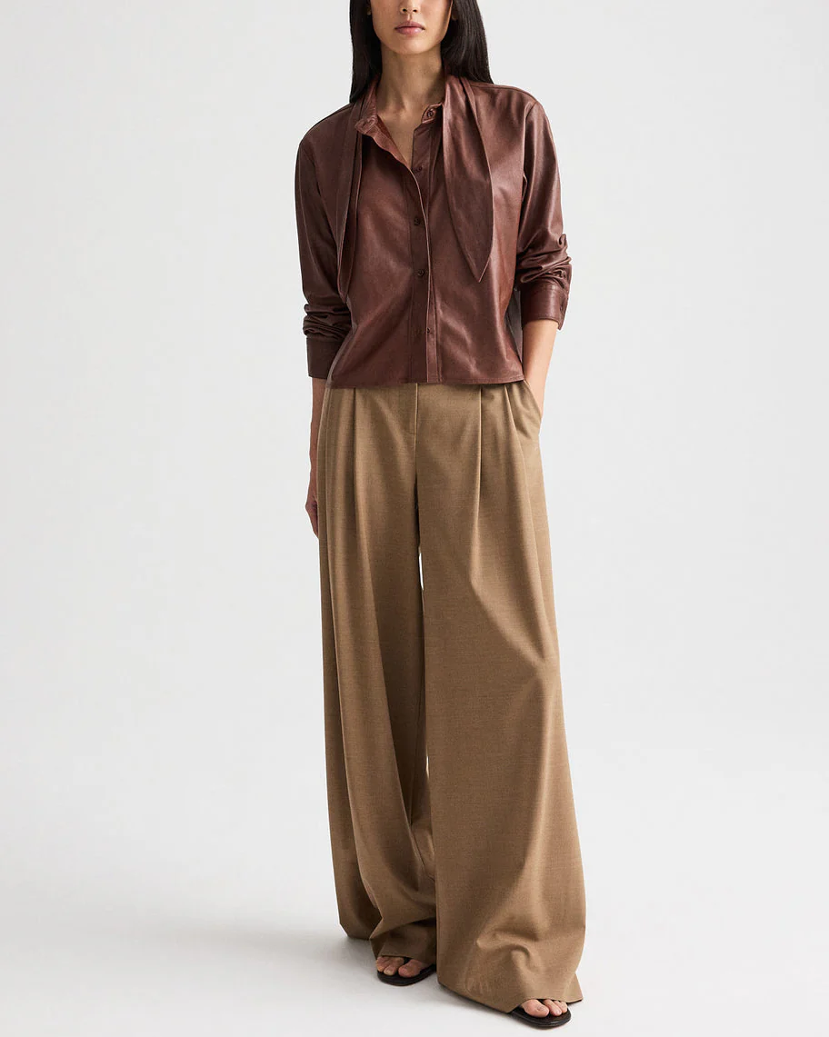 Shirt With Tie Insert | Cigar Leather - Image 3