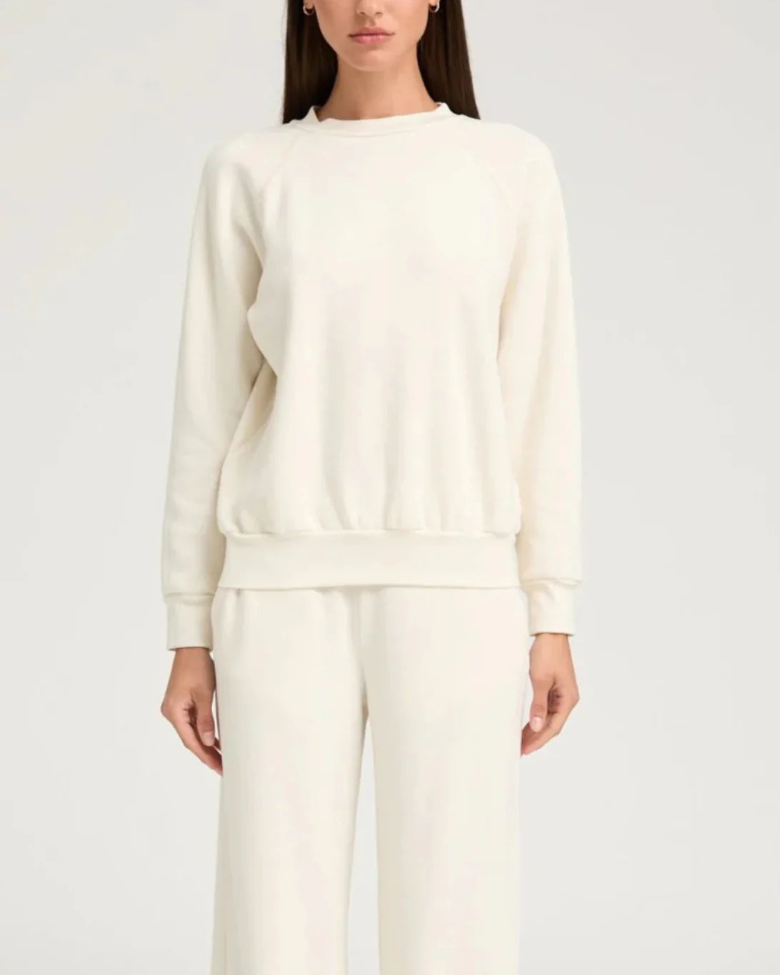 Shrunken Raglan Sweatshirt | Creme - Image 2