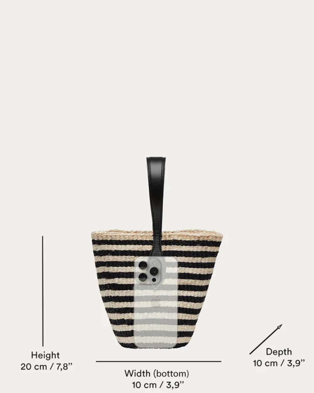 Single Handle Basket | Black/Cream - Image 5