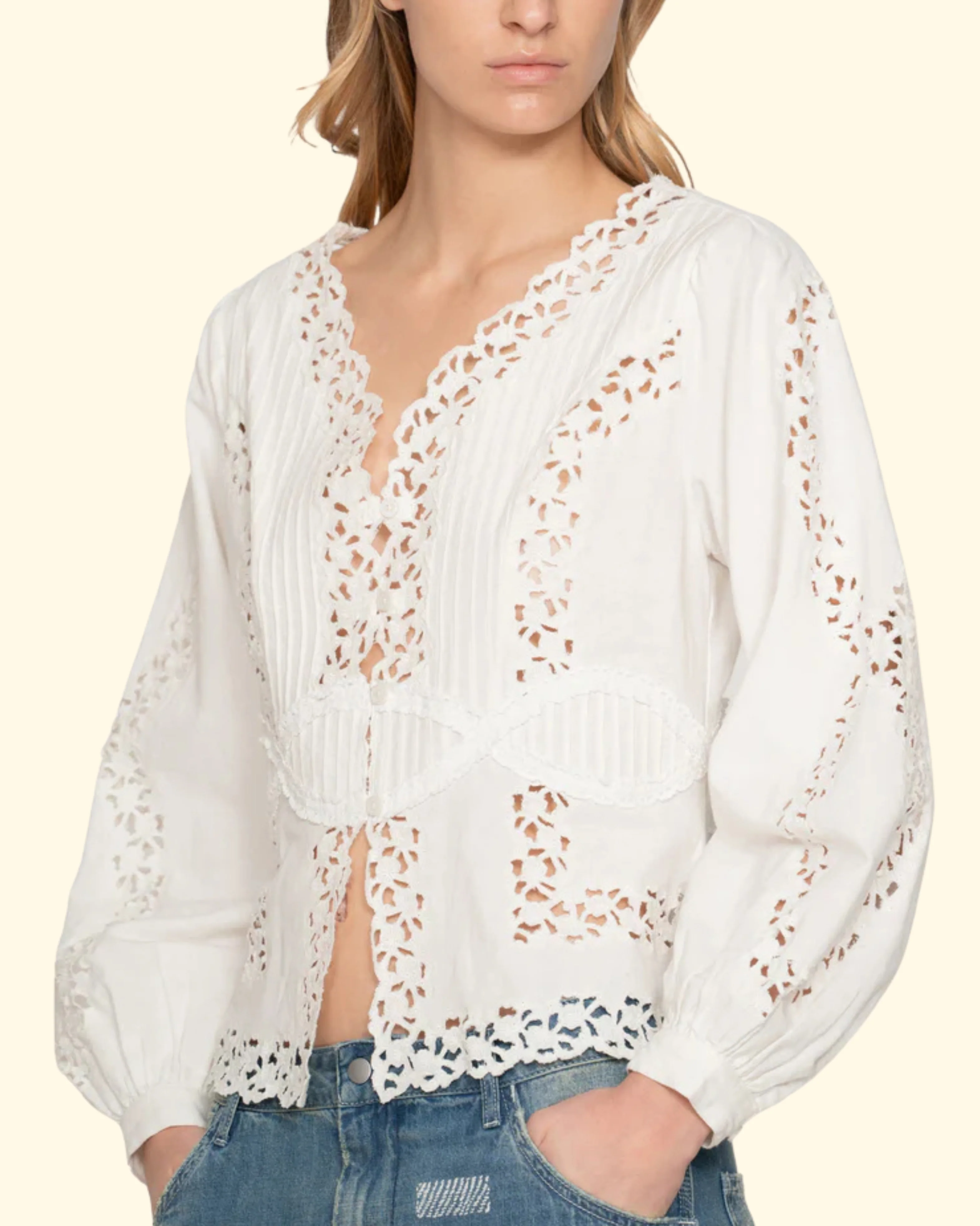 Sofia Blouse | Cream - Image 3