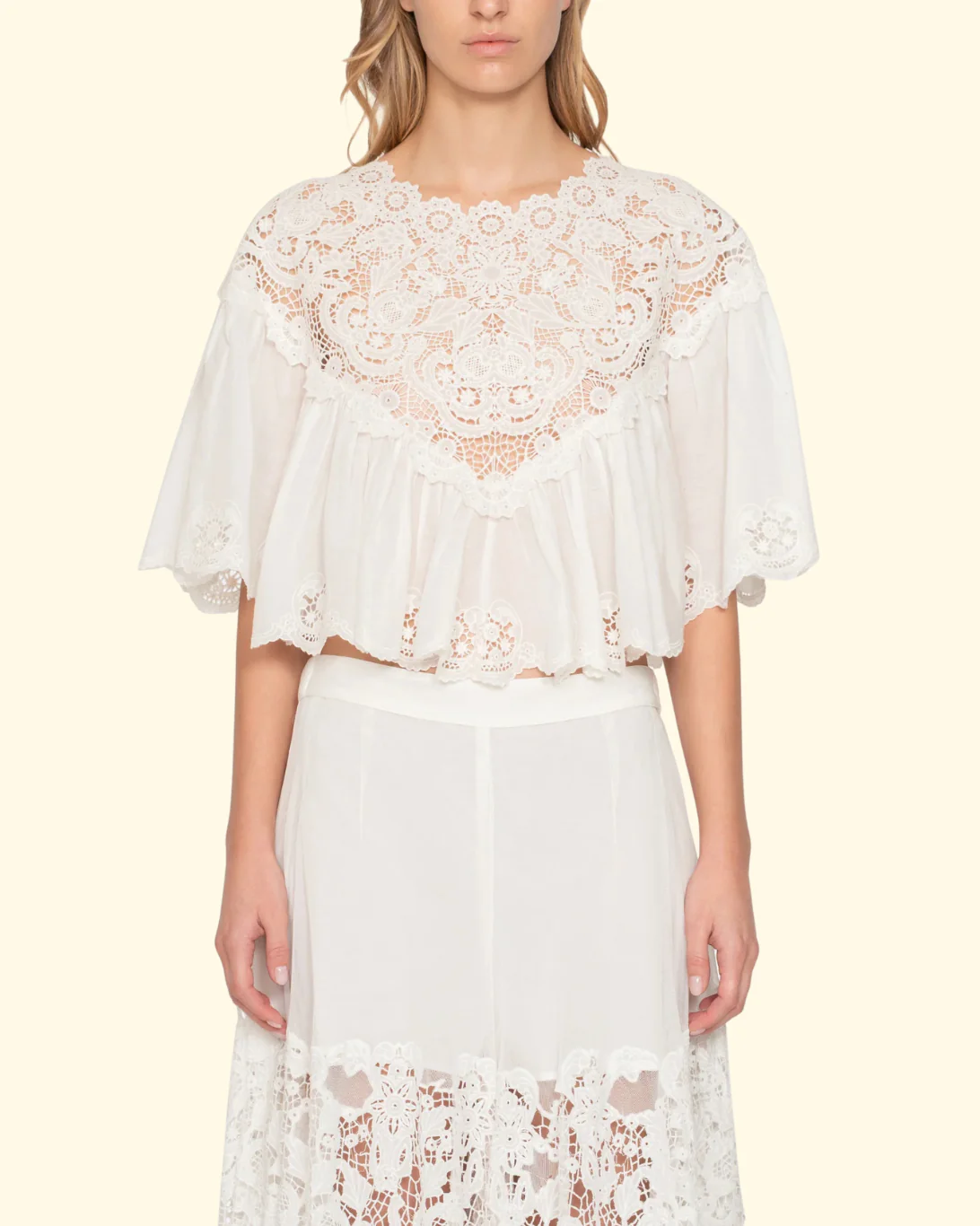 Sofia Embroidery Top | Cream