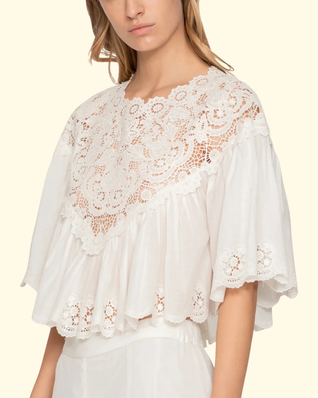 Sofia Embroidery Top | Cream - Image 4