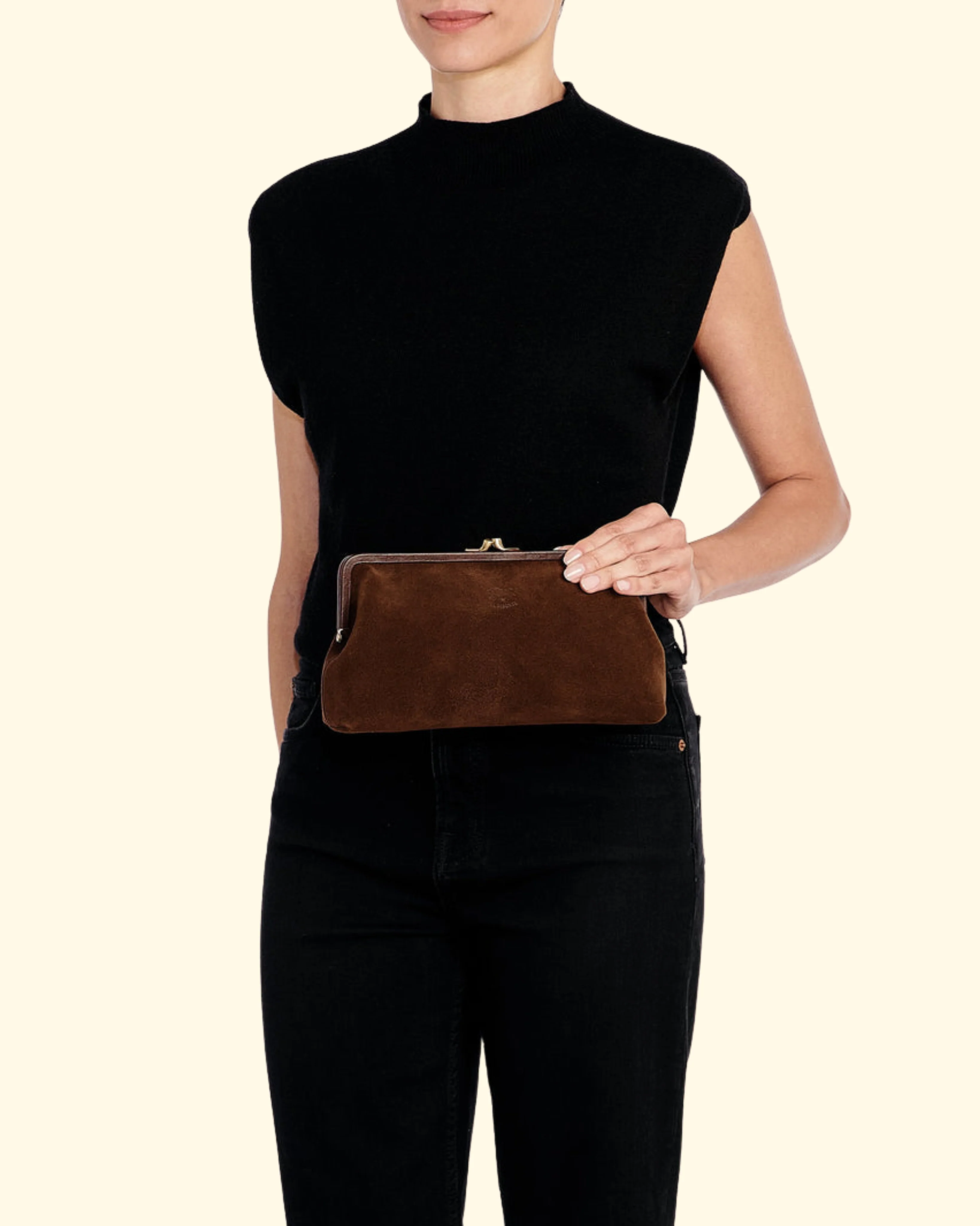 Suede Classic Clutch | Caffe - Image 3
