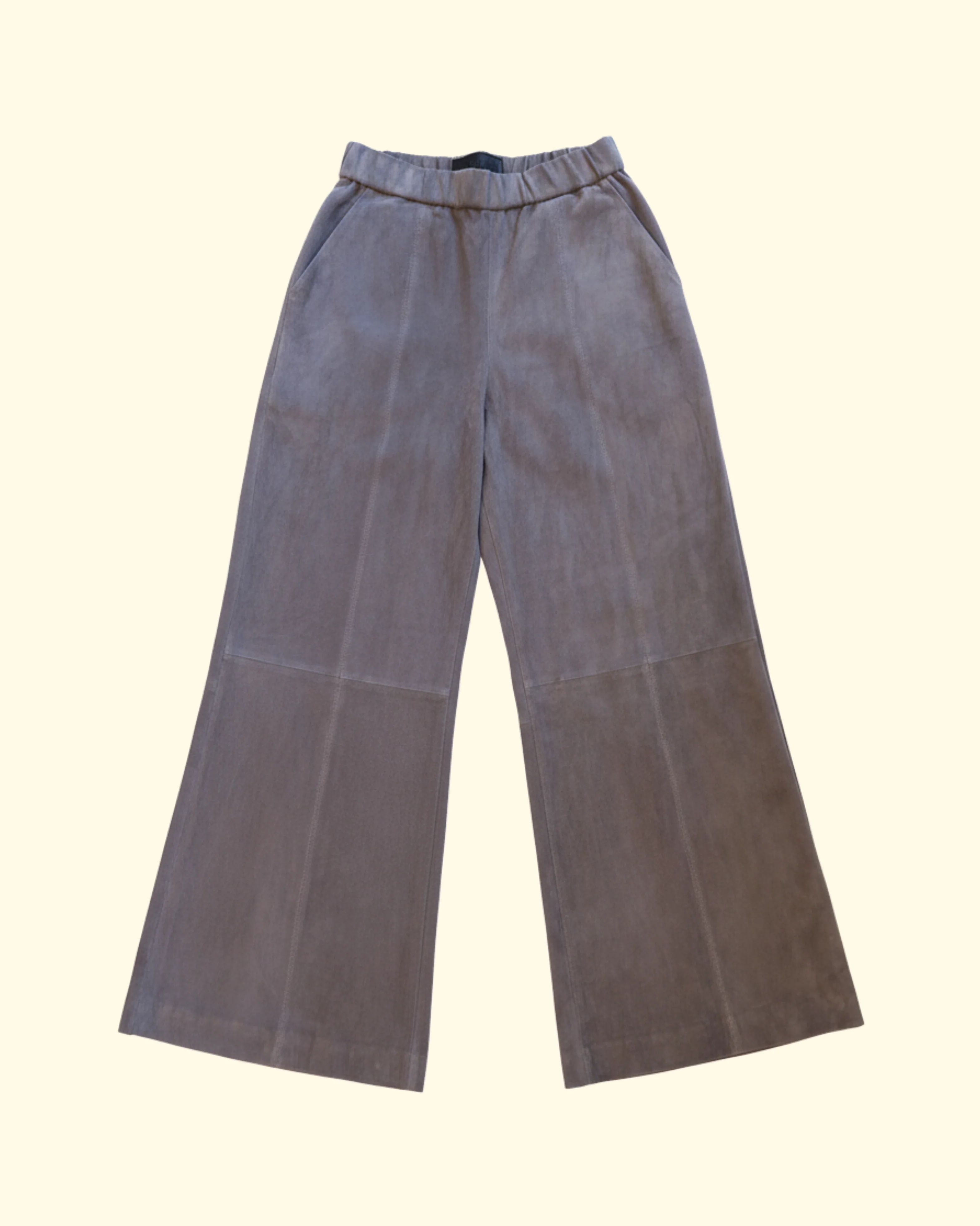 Suede Wide Leg Pant | Castle grey