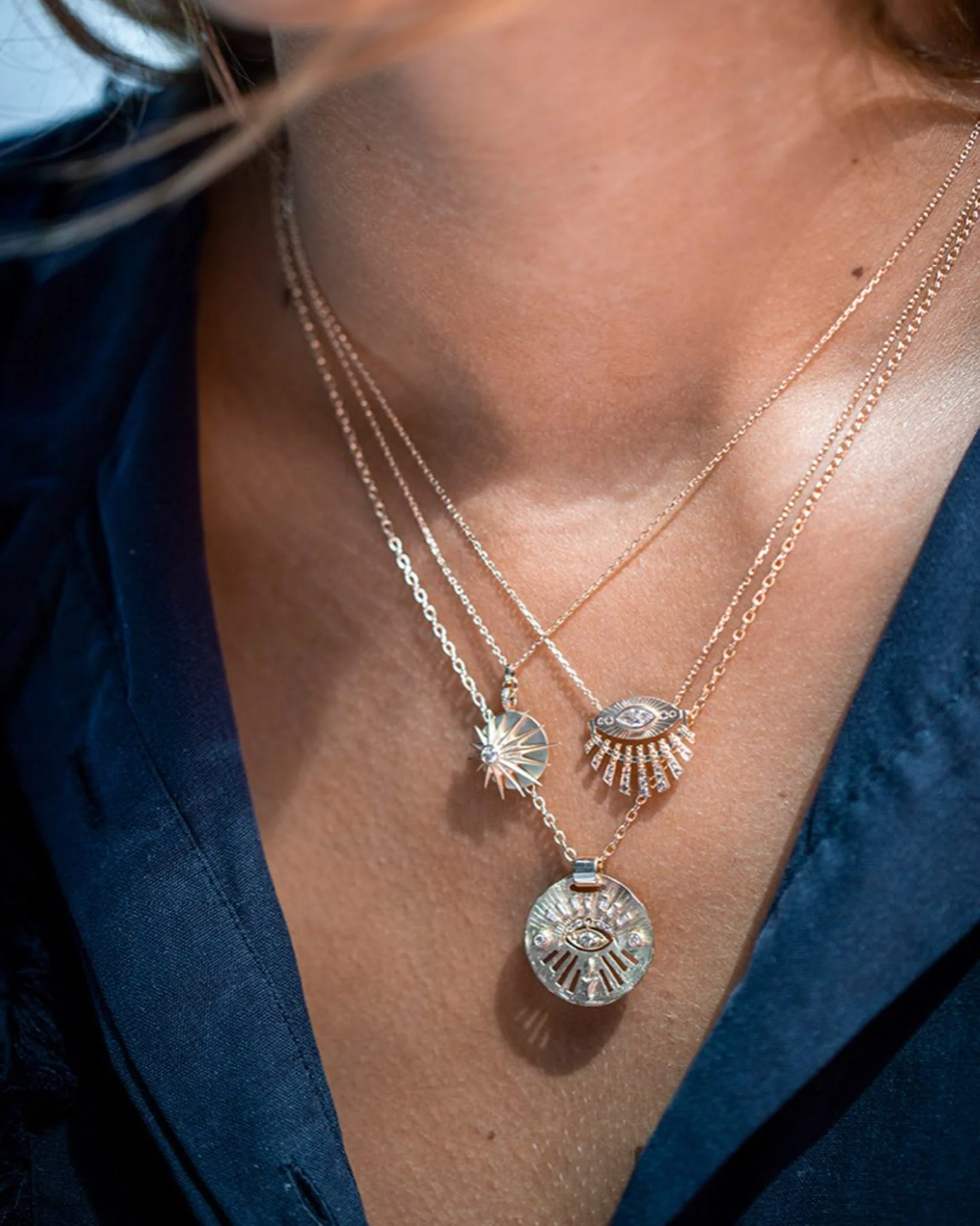 Sun Eye and Diamonds Necklace - Image 2