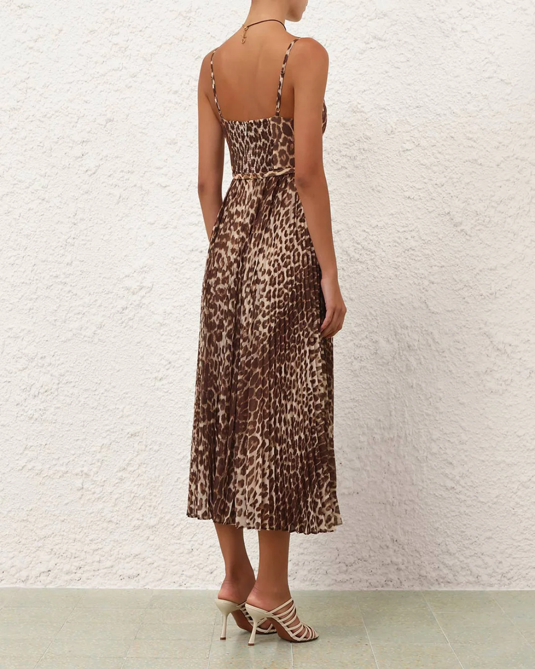 Sunray Pleated Picnic Dress | Leopard - Image 3