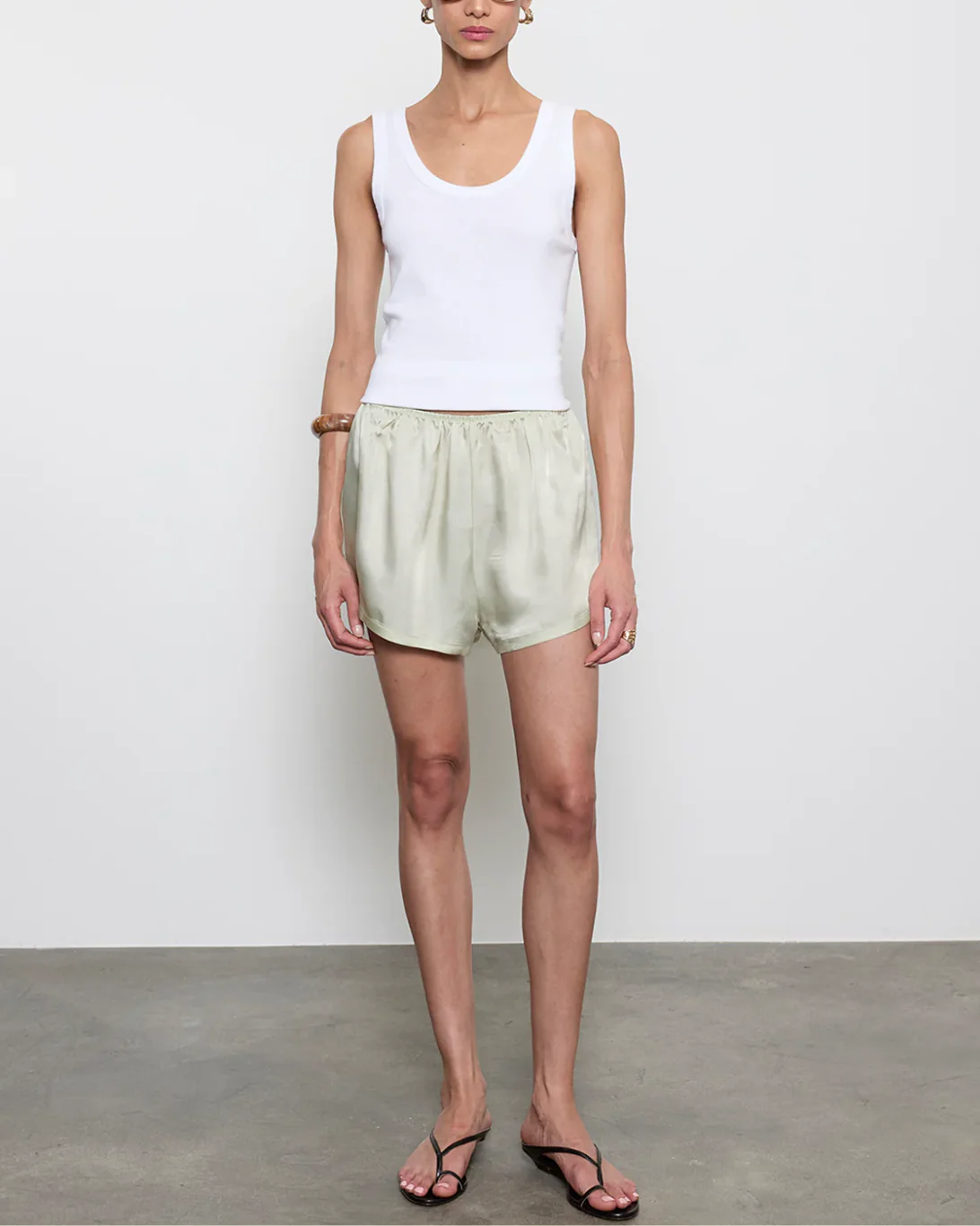 Supima Baby Rib Tank | White