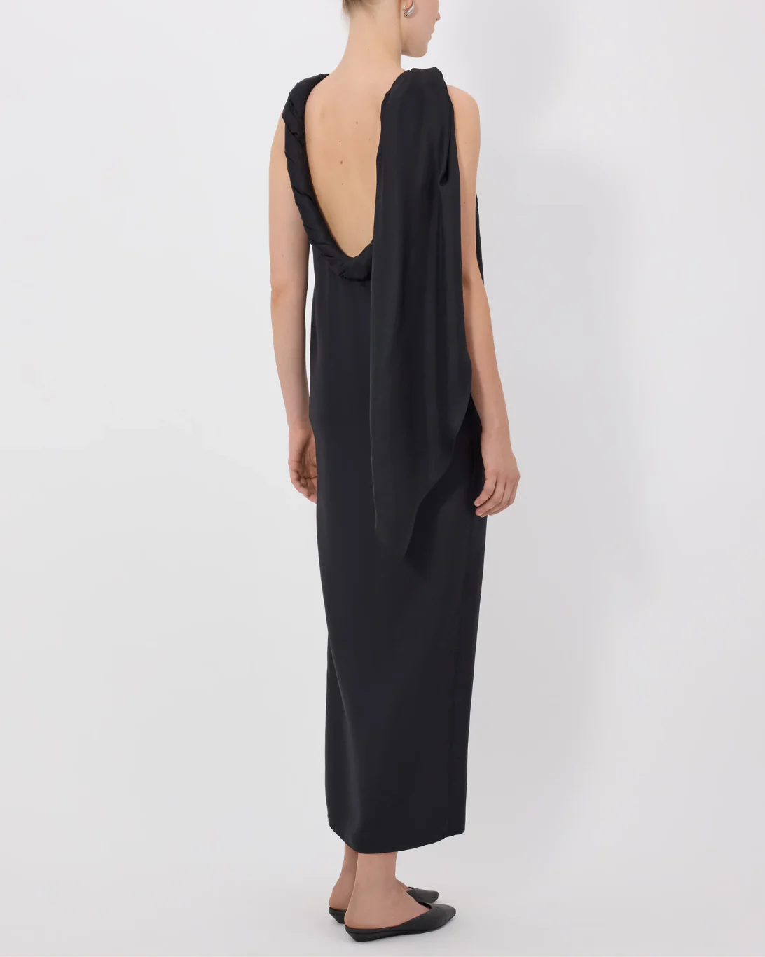Susan Twisted Collar Dress | Black - Image 3