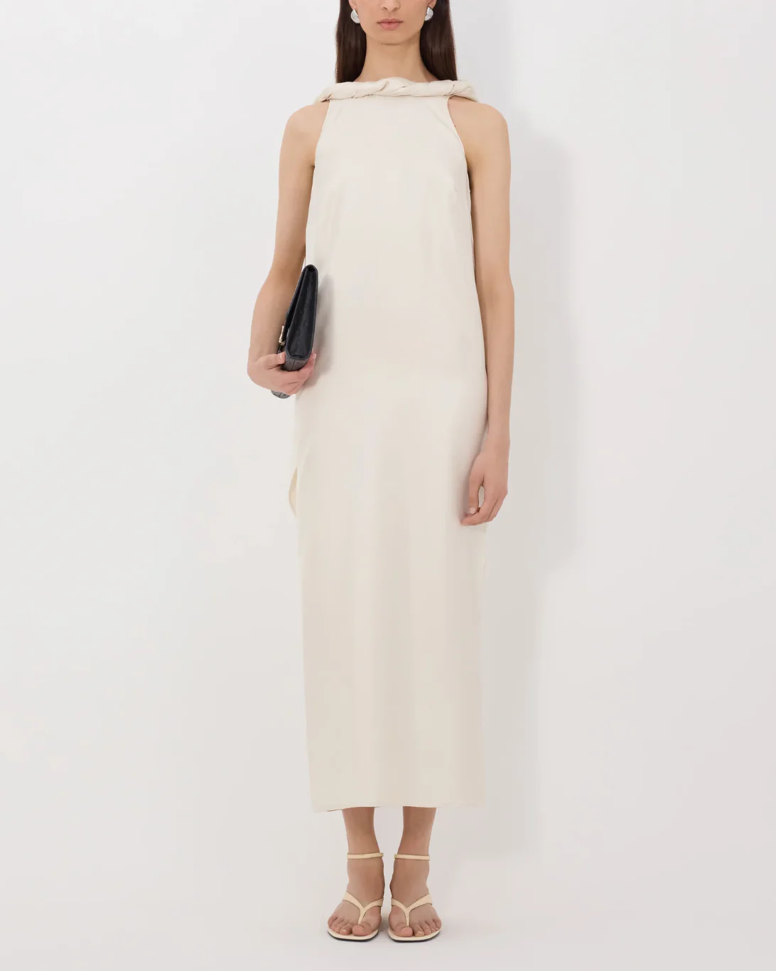 Susan Twisted Collar Dress | Ivory - Image 3